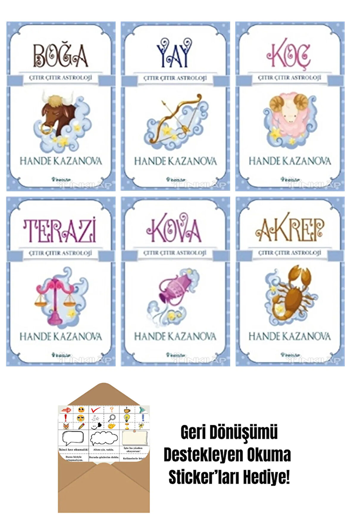 Hande Kazanova 6 Kitap Seti + Okuma Sticker'ları