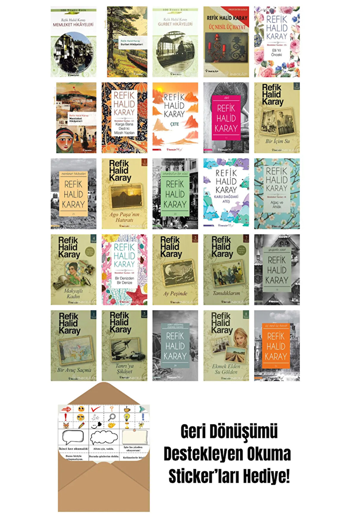 Refik Halid Karay 25 Kitap Seti + Okuma Sticker'ları