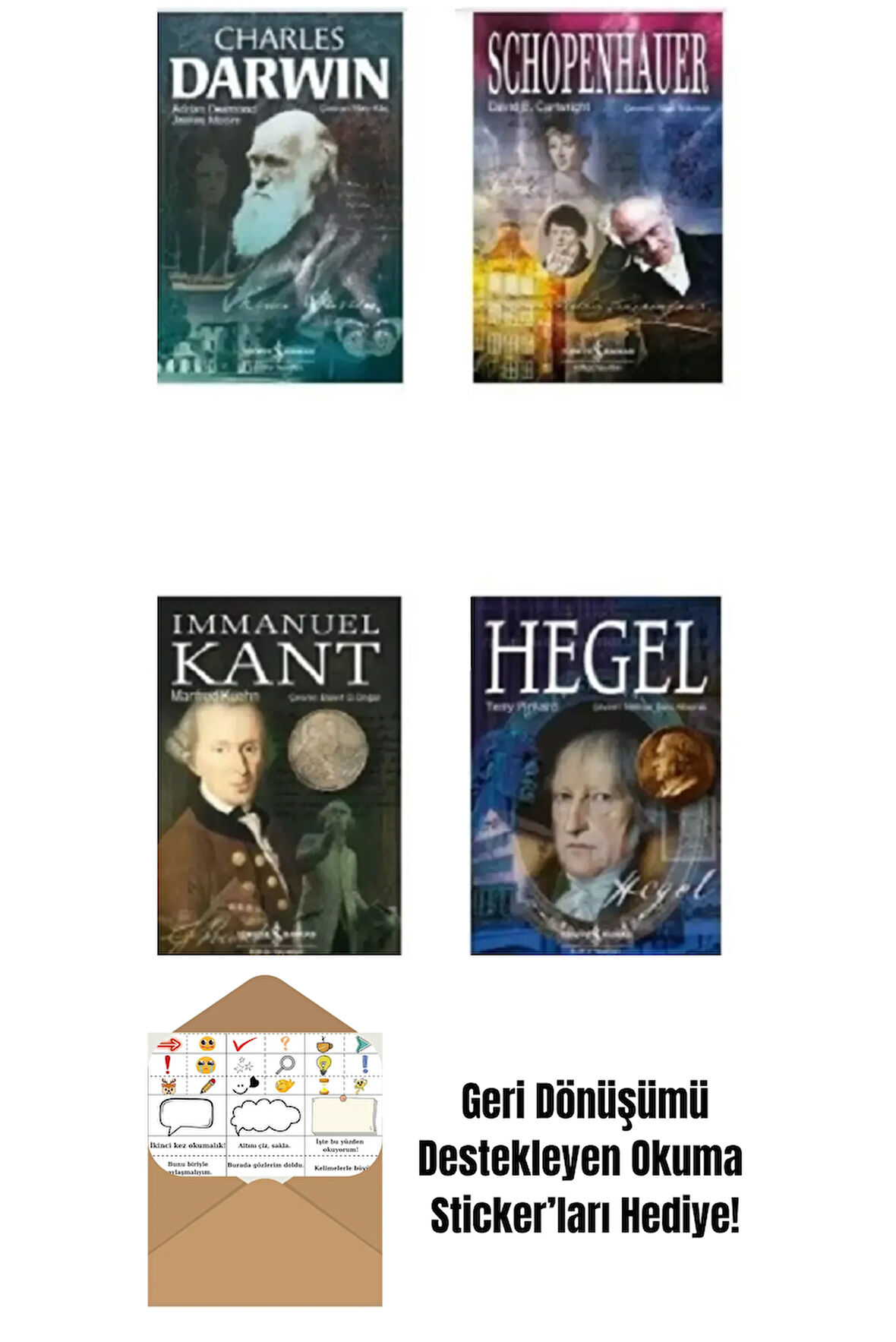 4 kitap Biyografi Seti + Okuma Sticker'ları