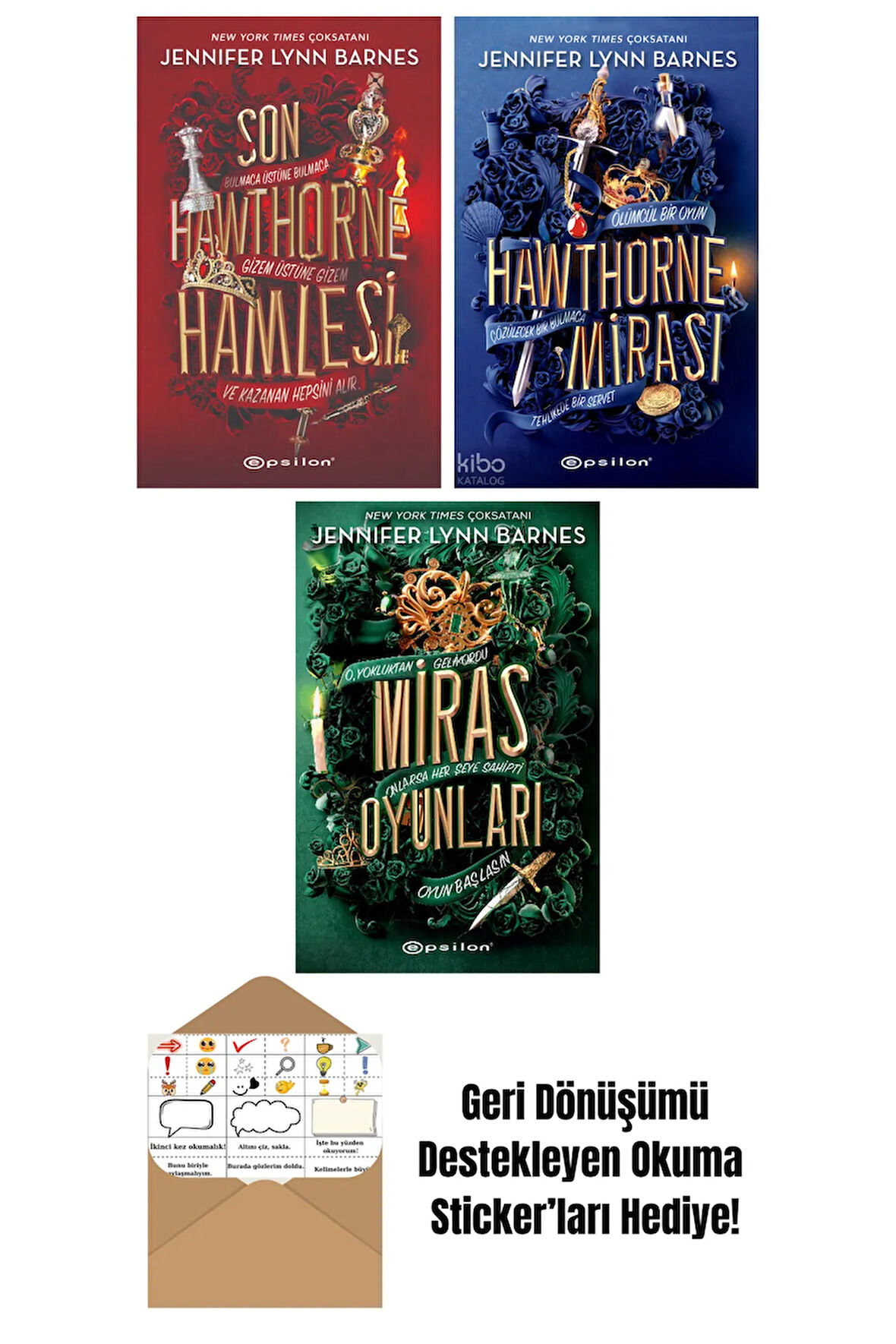 Jennifer Lynn Barnes 3 Kitap Seti + Okuma Sticker'ları