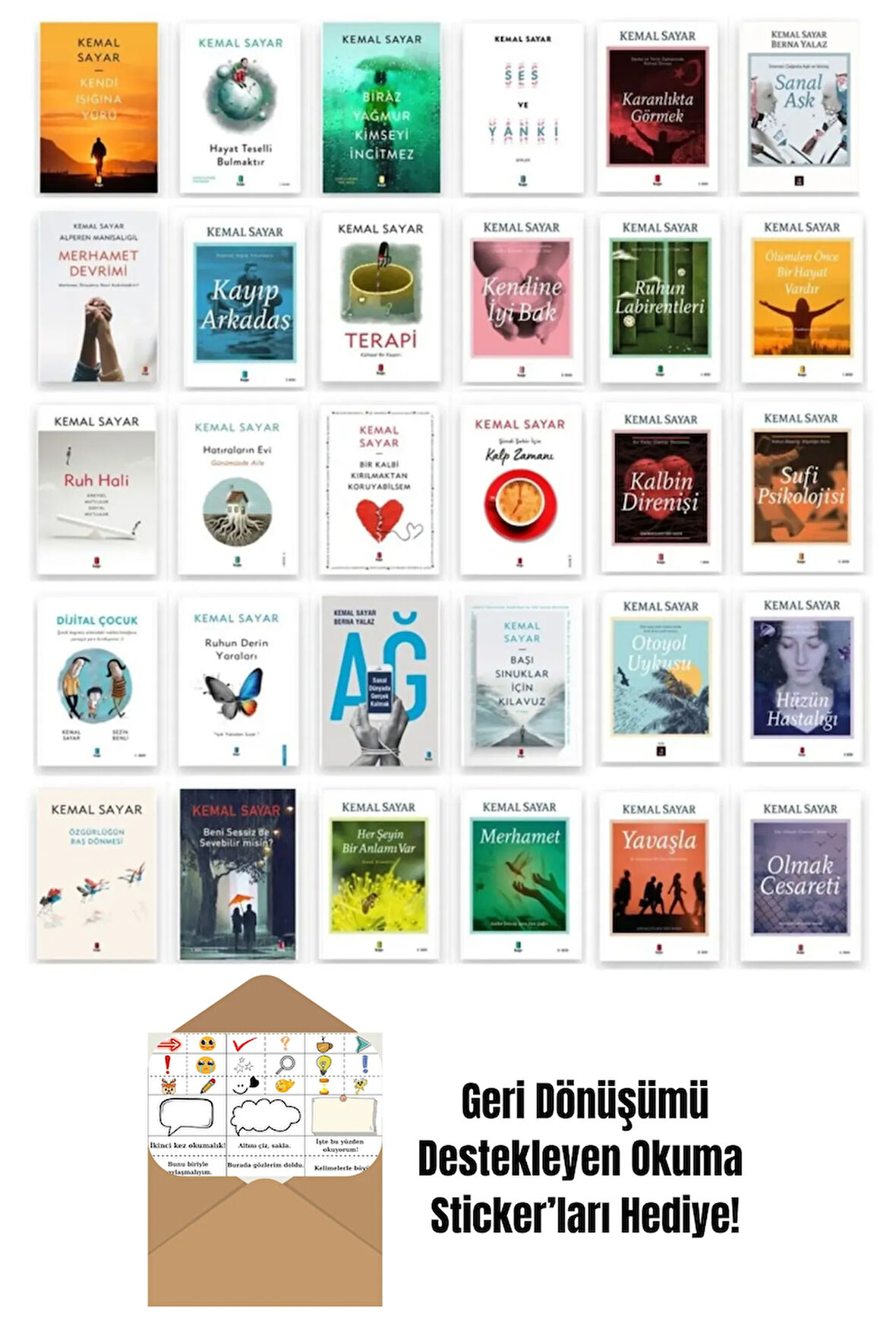 Kemal Sayar 30 Kitap Kişisel Gelişim-Psikoloji Seti + Okuma Sticker'ları