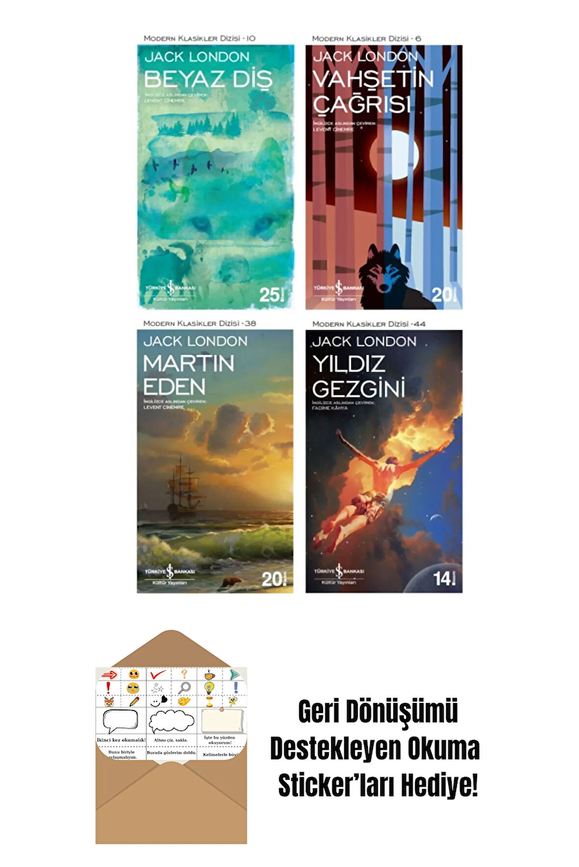 Jack London 4 Kitap Set + Okuma Sticker'ları