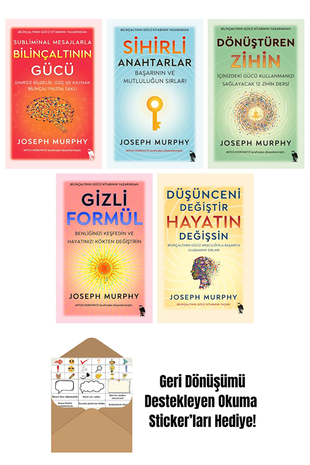 Joseph Murphy 5 Kitap Seti + Okuma Sticker'ları