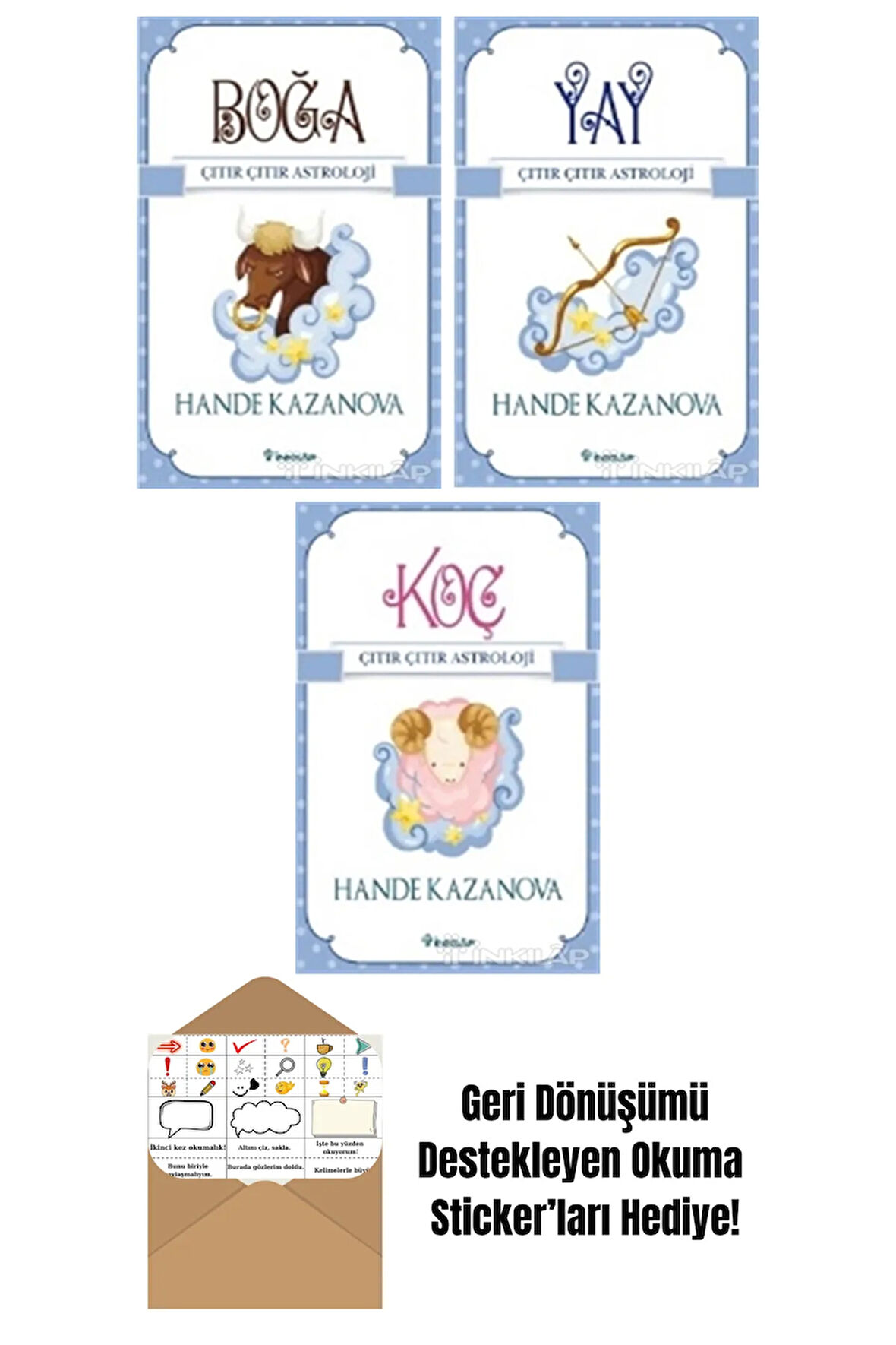 Hande Kazanova 3 Kitap Seti + Okuma Sticker'ları