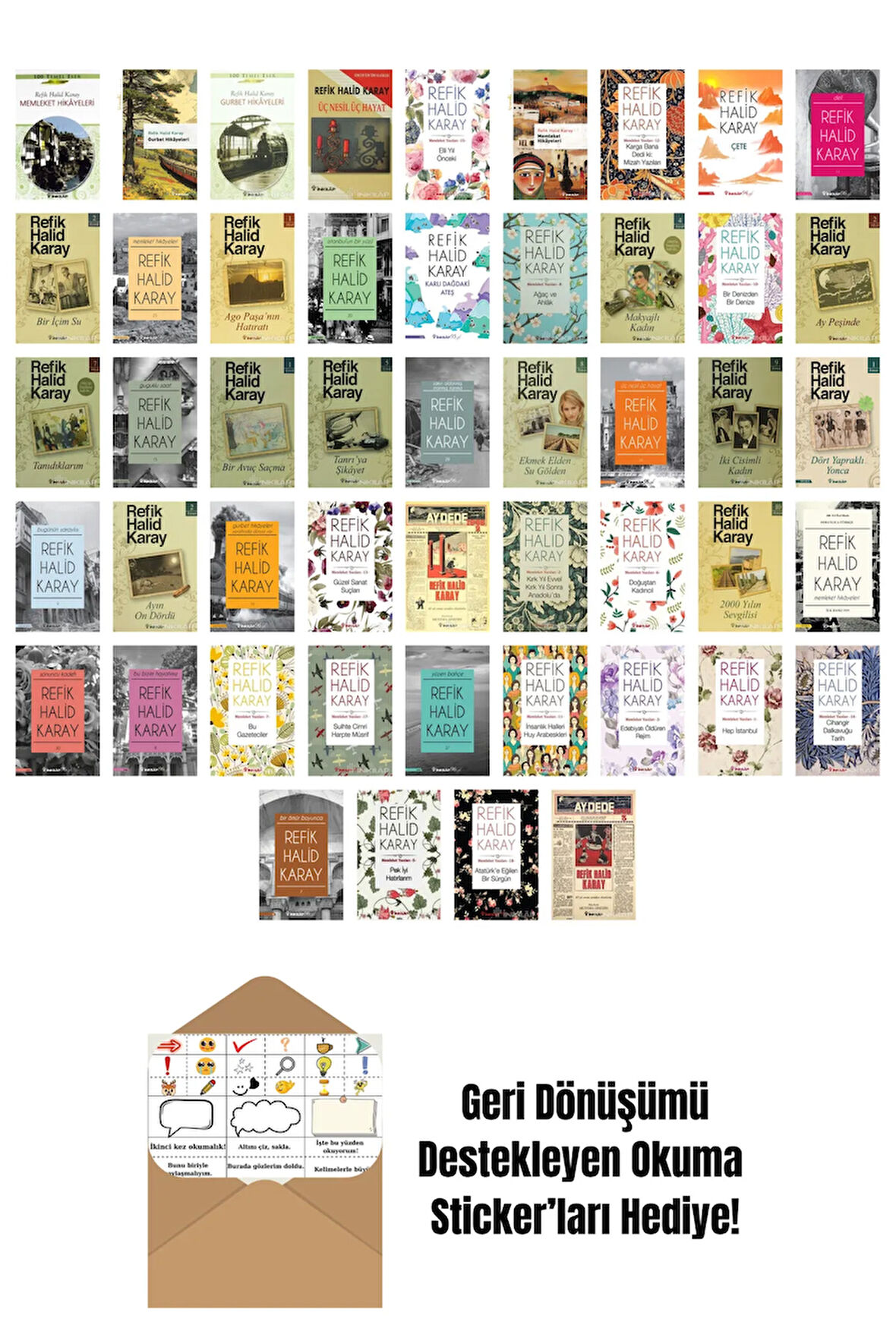 Refik Halid Karay 49 Kitap Seti + Okuma Sticker'ları