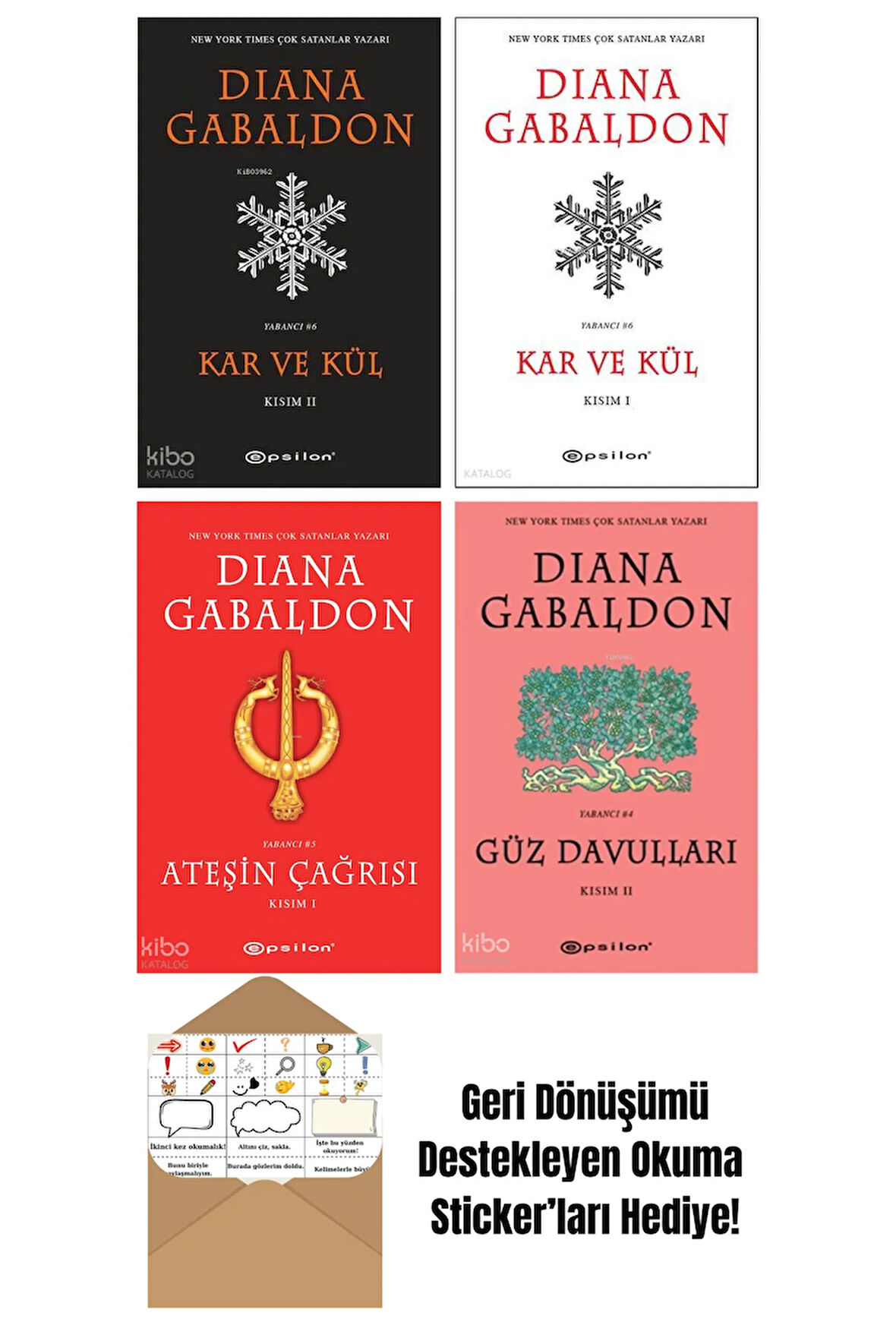 Diana Gabaldon 4 Kitap Seti + Okuma Sticker'ları
