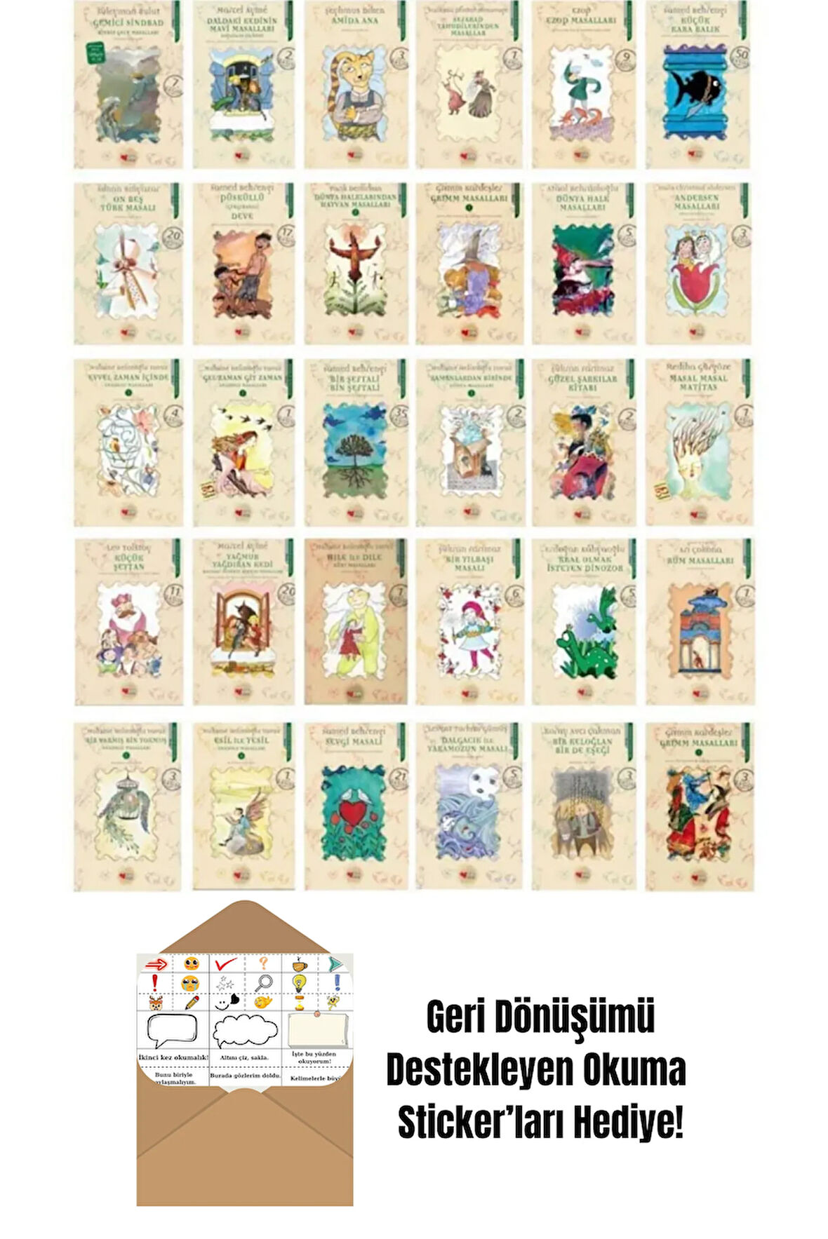 Türk Ve Dünya Masalları Seti 30 Kitap + Okuma Sticker'ları