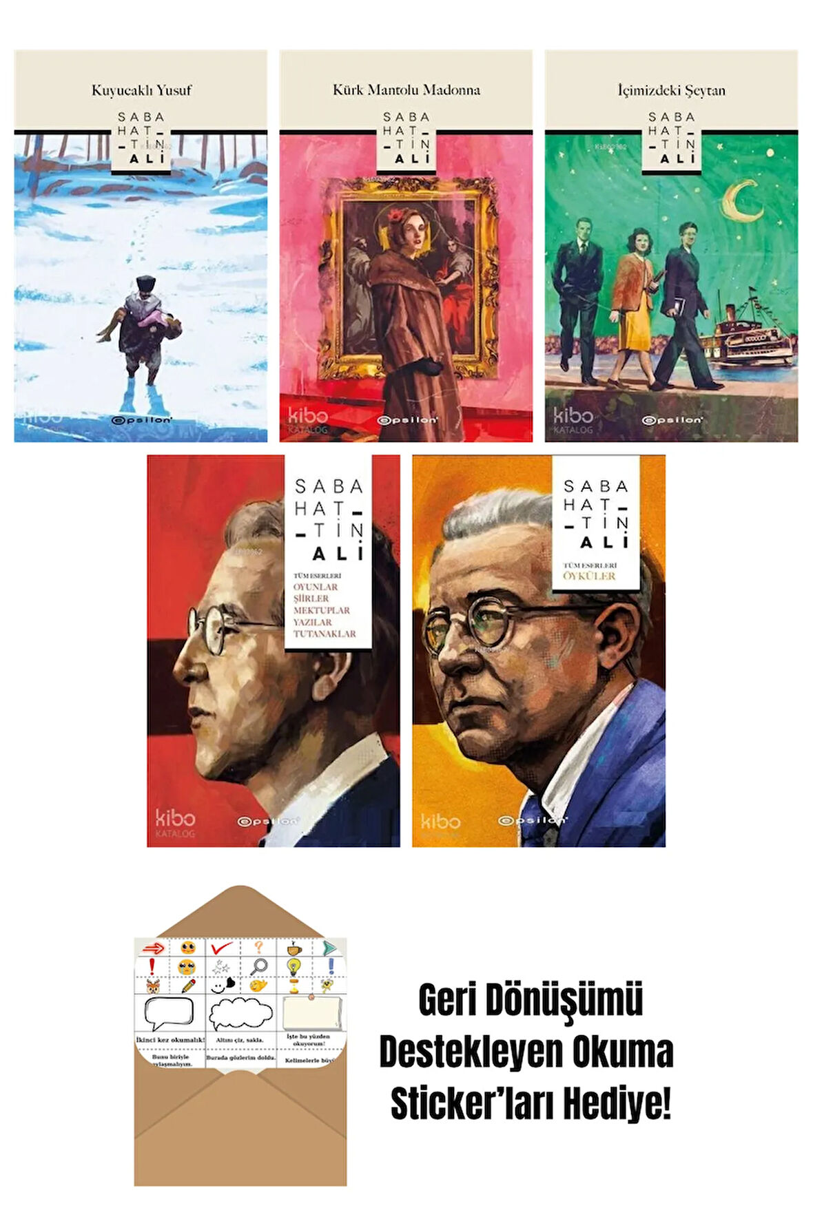 Sabahattin Ali 5 Kitap Seti + Okuma Sticker'ları