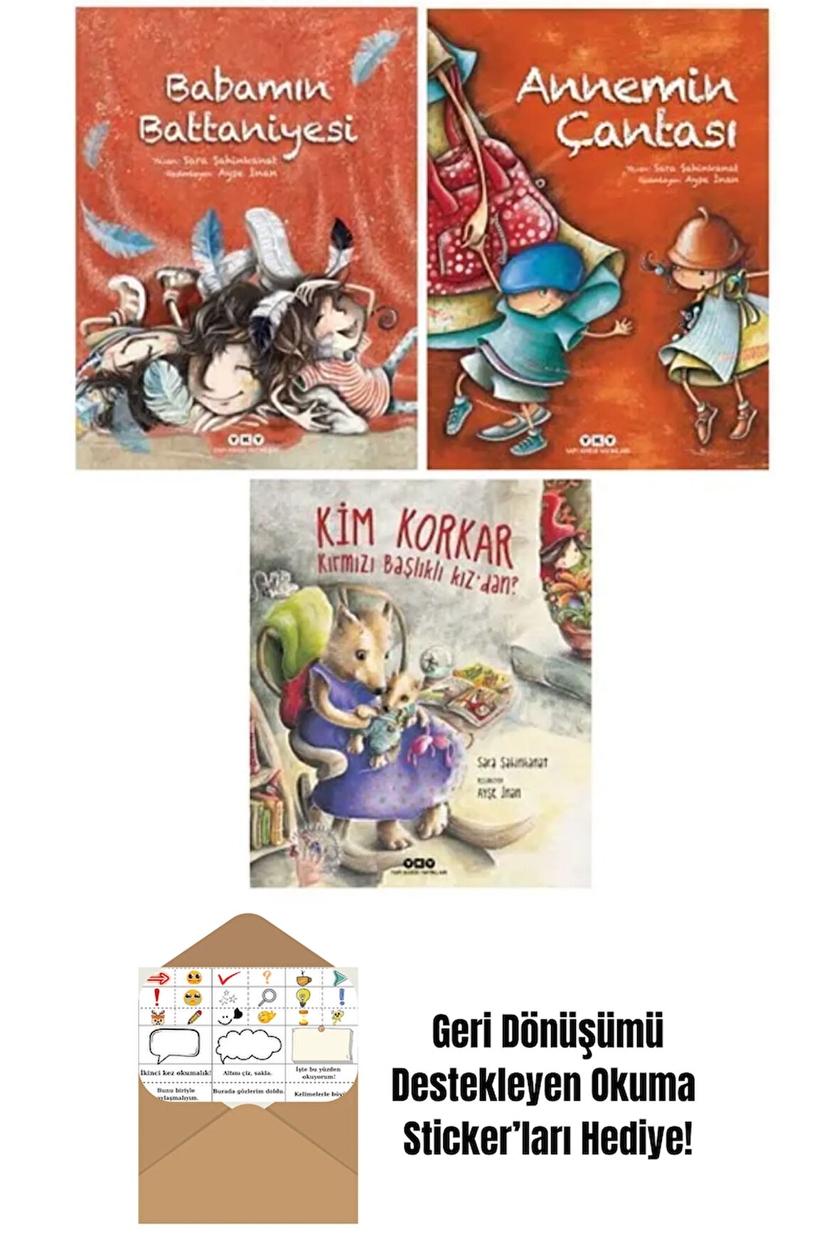 Sara Şahinkanat 3'lü Resimli Hikaye Seti + Okuma Sticker'ları
