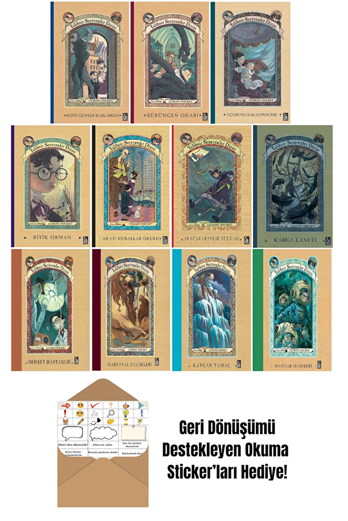 Talihsiz Serüvenler Dizisi 11 Kitap Set + Okuma Sticker'ları