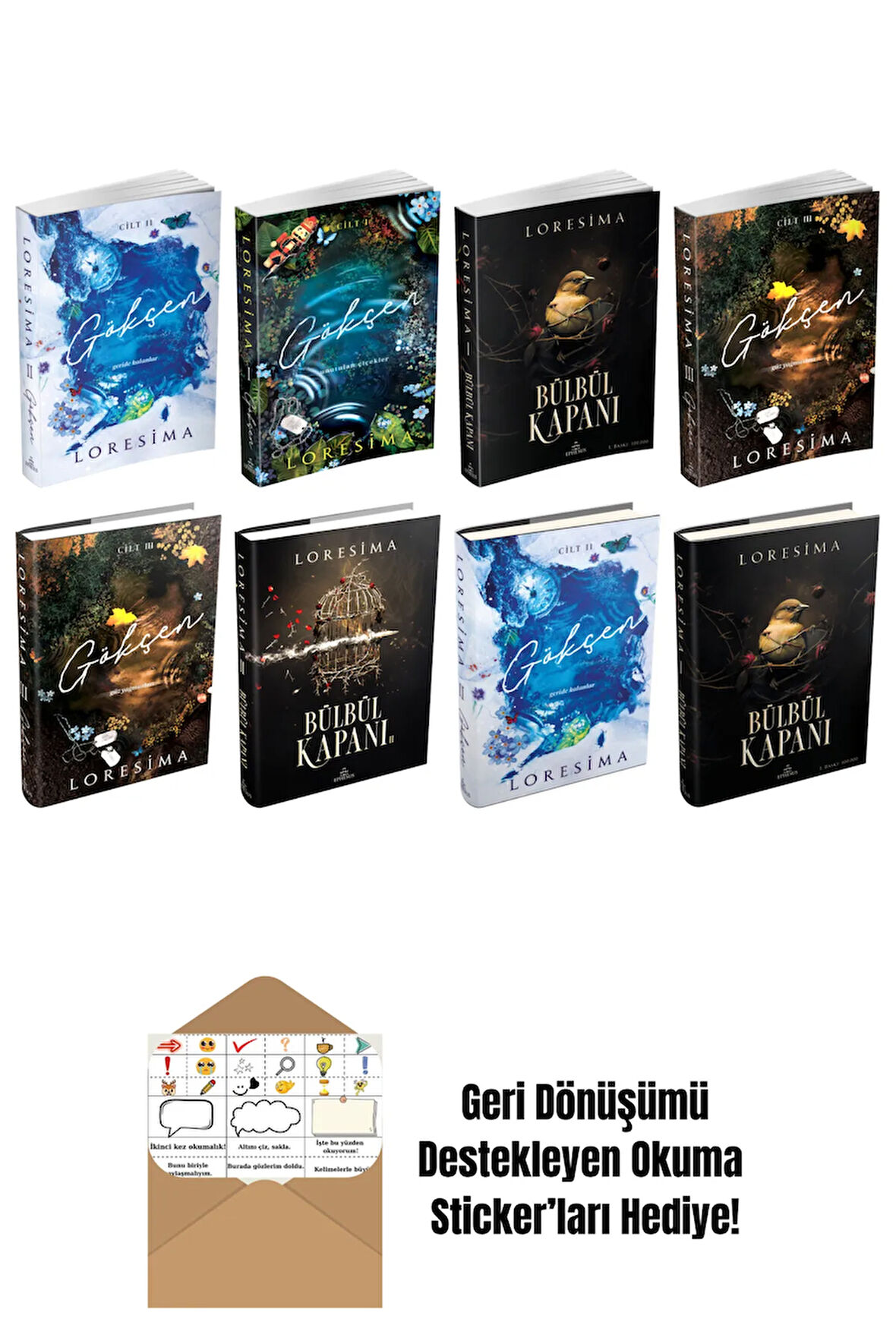 Loresima 8 Kitap Seti + Okuma Sticker'ları