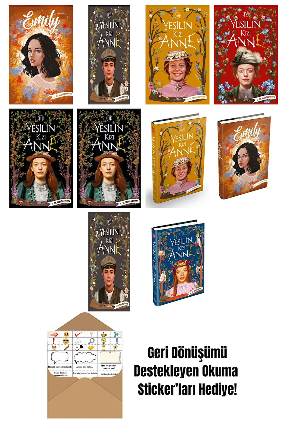 L. M. Montgomery 10 Kitap Seti + Okuma Sticker'ları