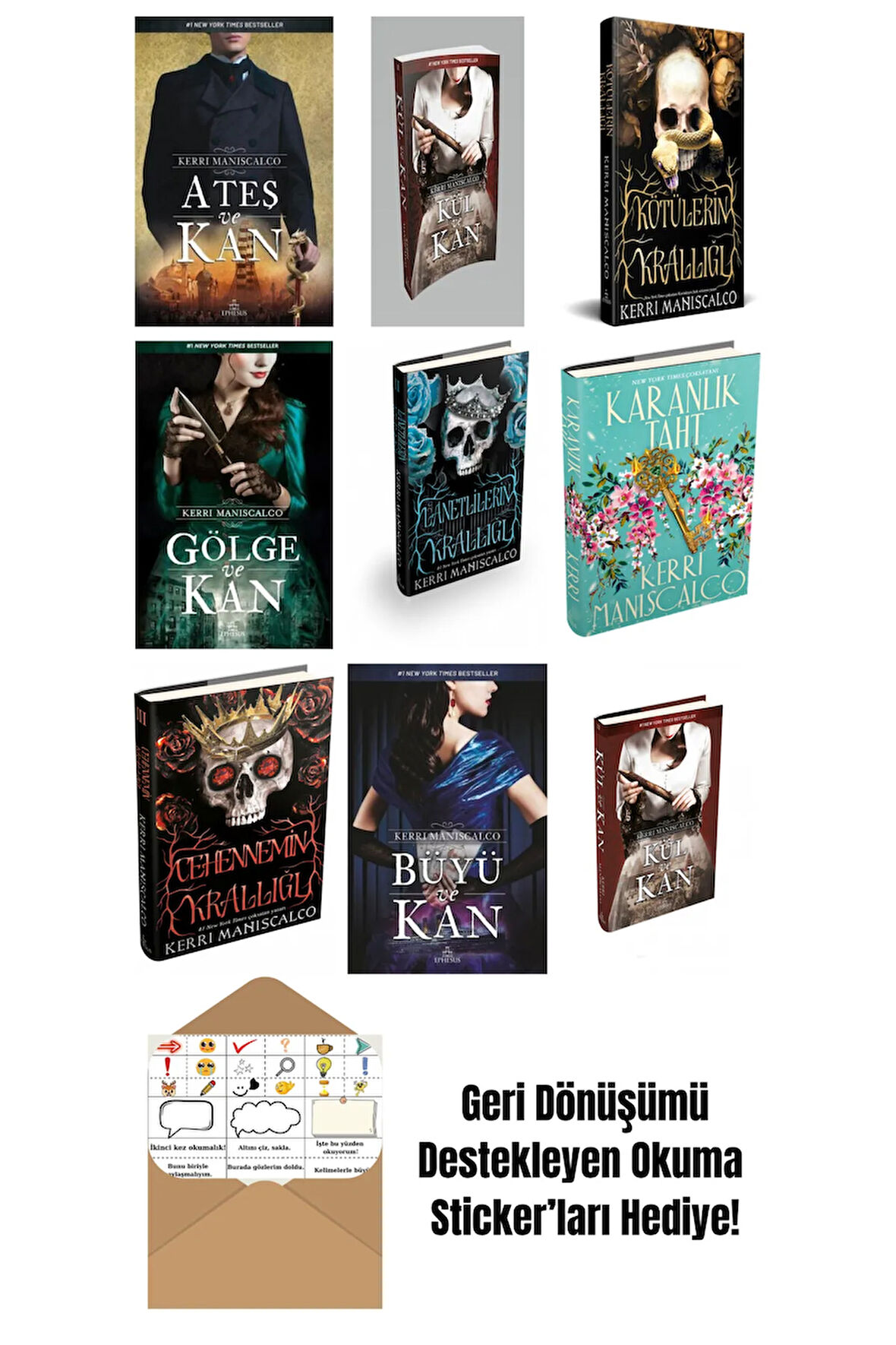Kerri Maniscalco 9 Kitap Seti + Okuma Sticker'ları