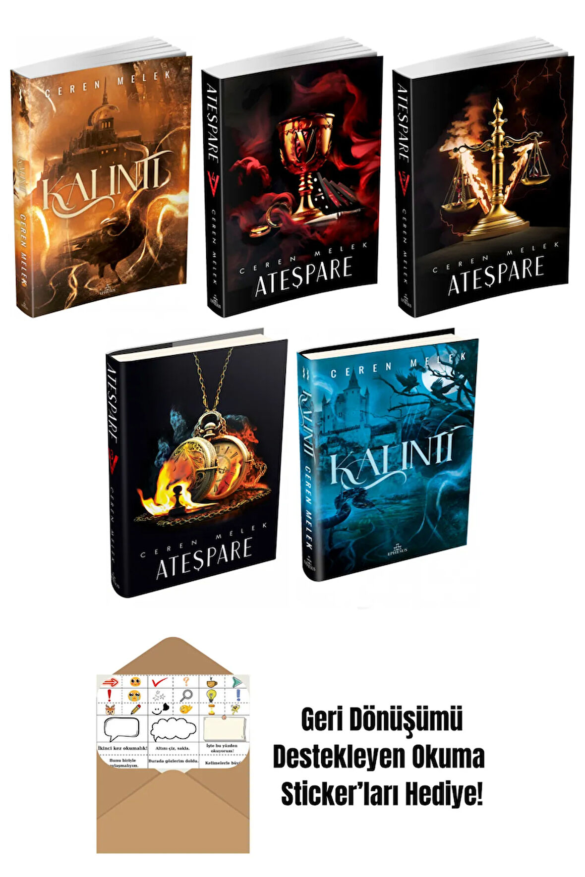 Ceren Melek 5 Kitap Seti + Okuma Sticker'ları