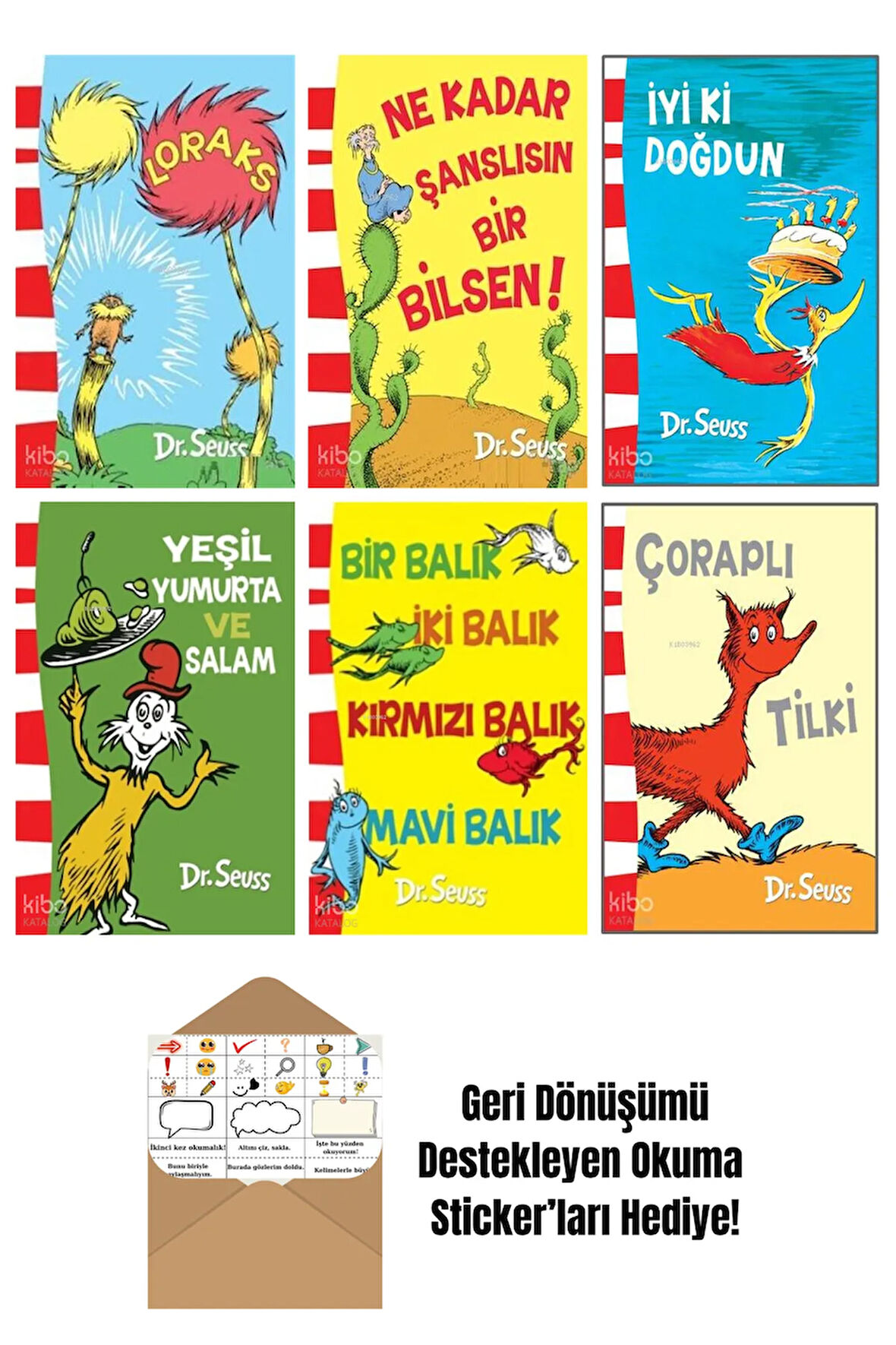 Seuss 6 Kitap Seti + Okuma Sticker'ları