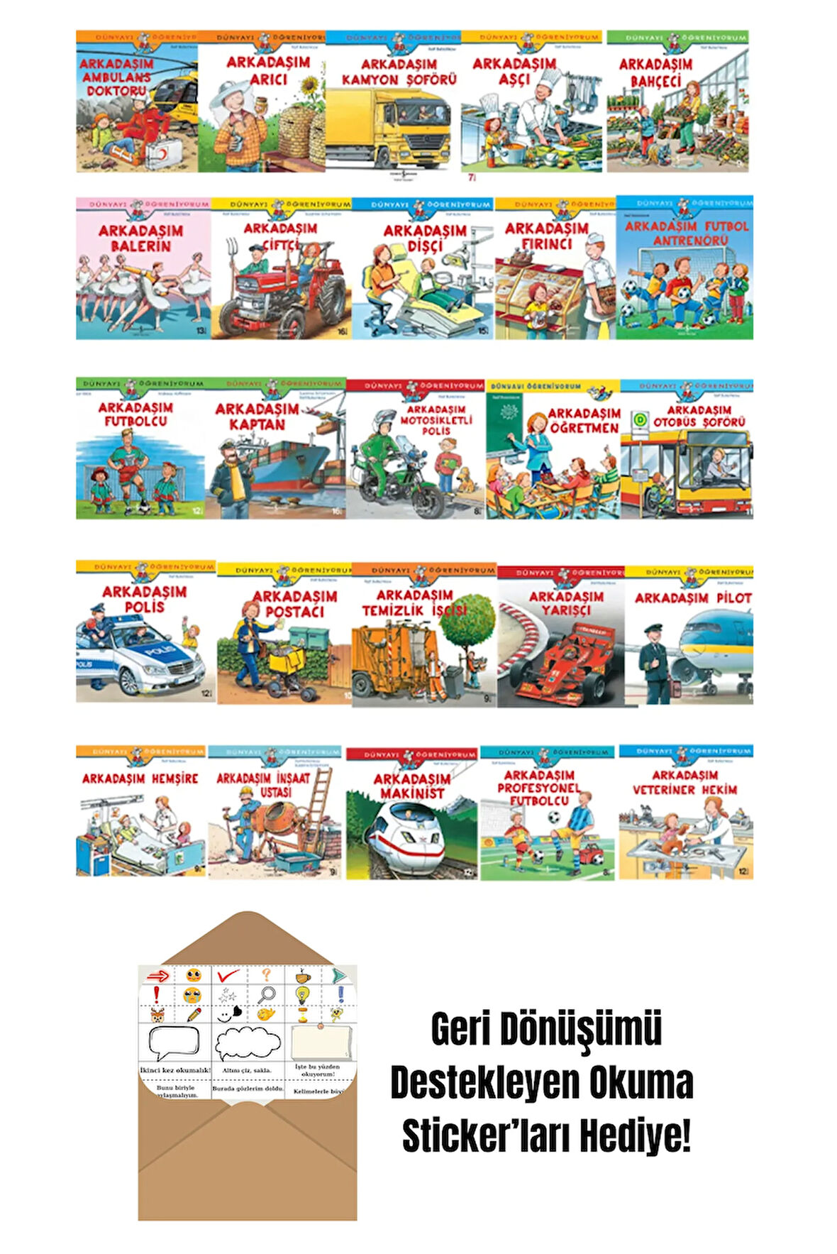 Dünyayı Öğreniyorum Serisi 25 Kitap Set + Okuma Sticker'ları