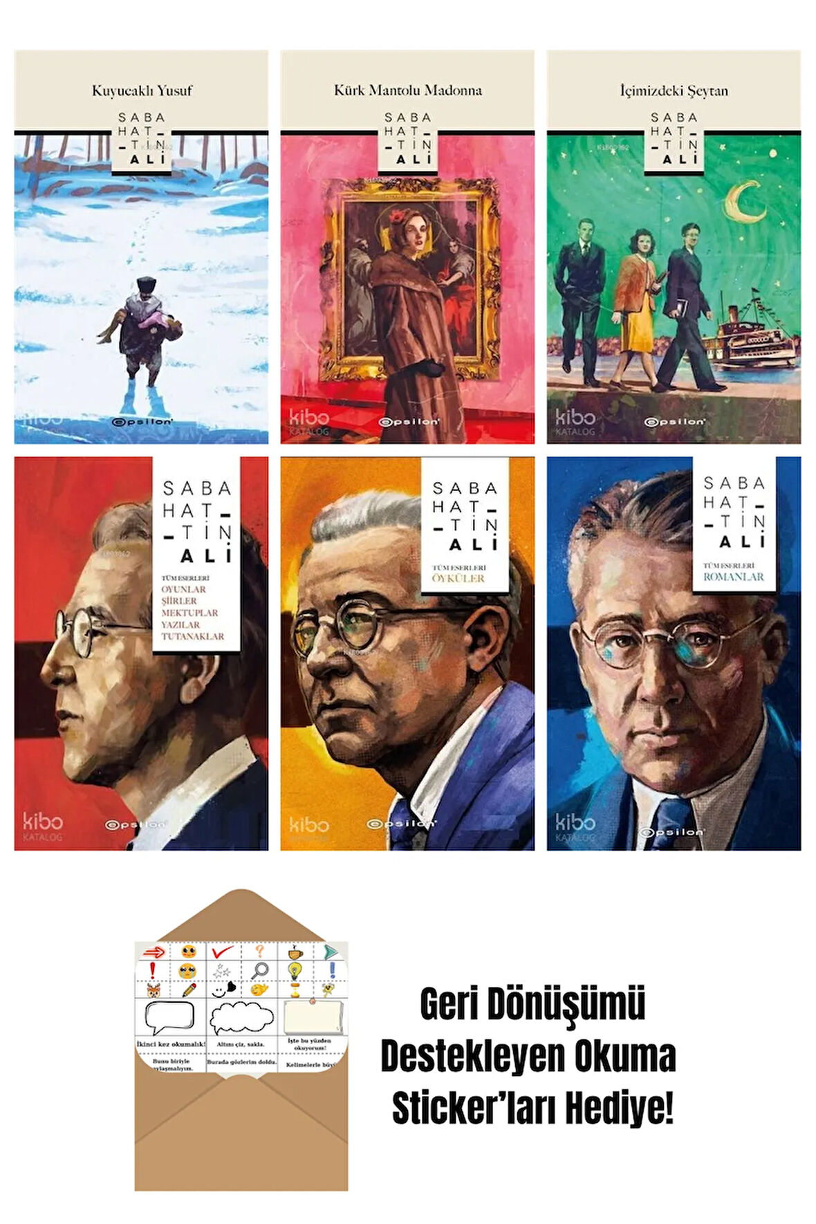 Sabahattin Ali 6 Kitap Seti + Okuma Sticker'ları