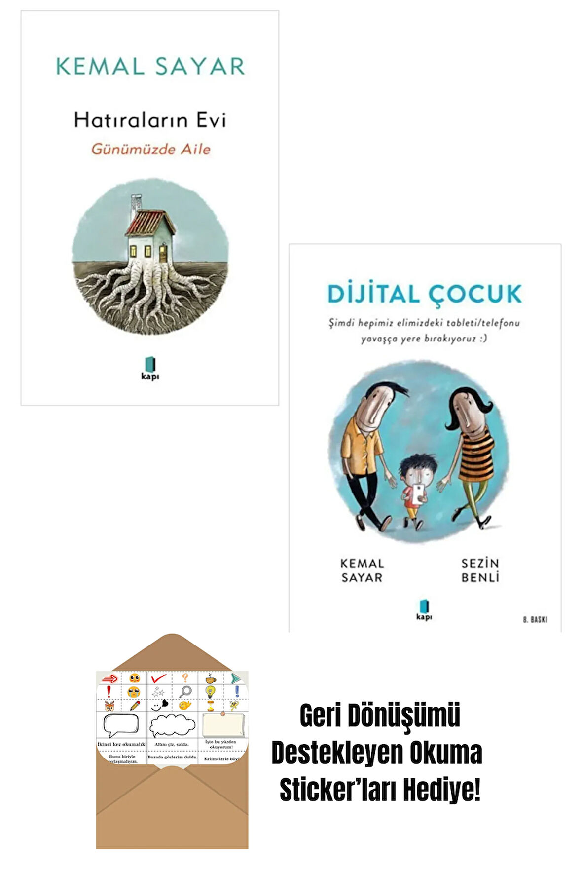 Kemal Sayar 2 Kitap Set / Hatıraların Evi + Dijital Çocuk + Okuma Sticker'ları