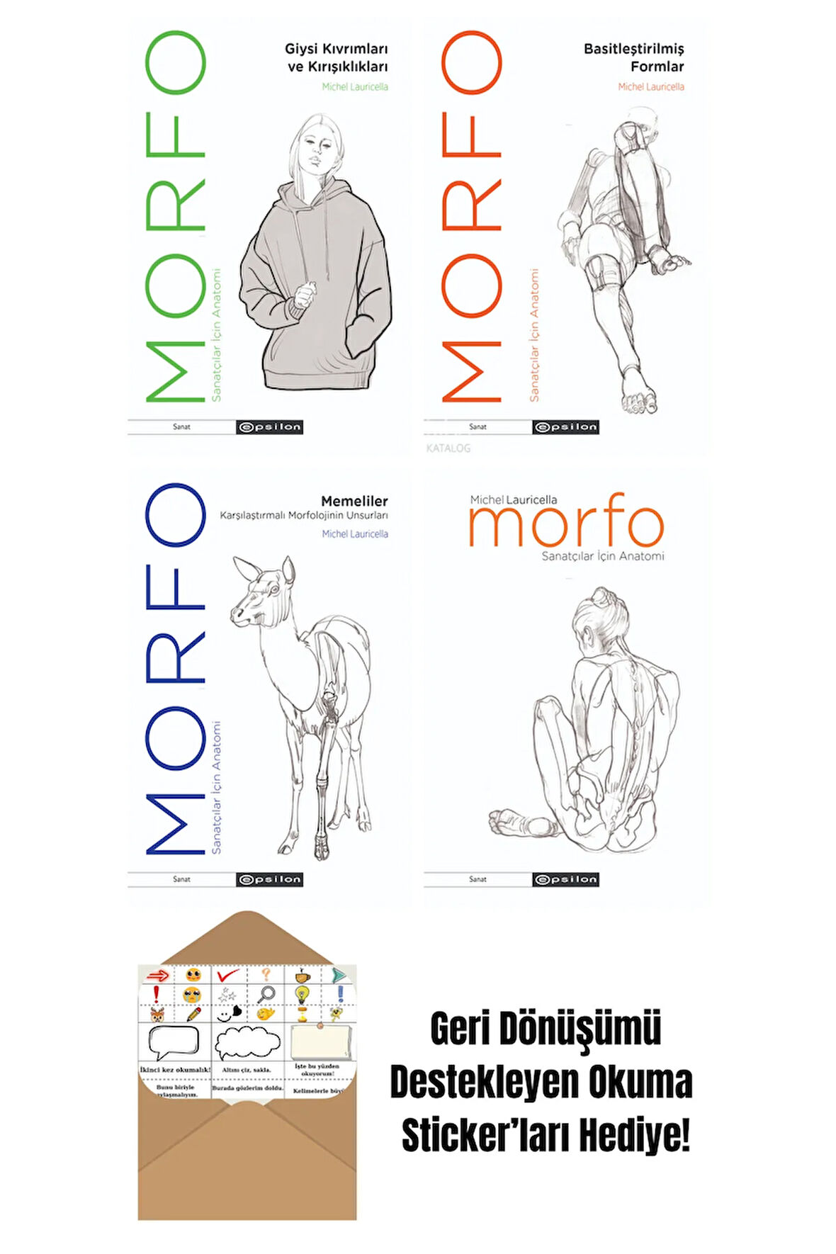 Michel Lauricella 4 Kitap Seti + Okuma Sticker'ları
