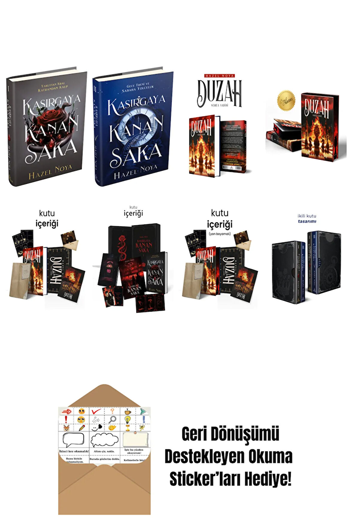 HAZEL NOYA 8 Kitap Seti + Okuma Sticker'ları