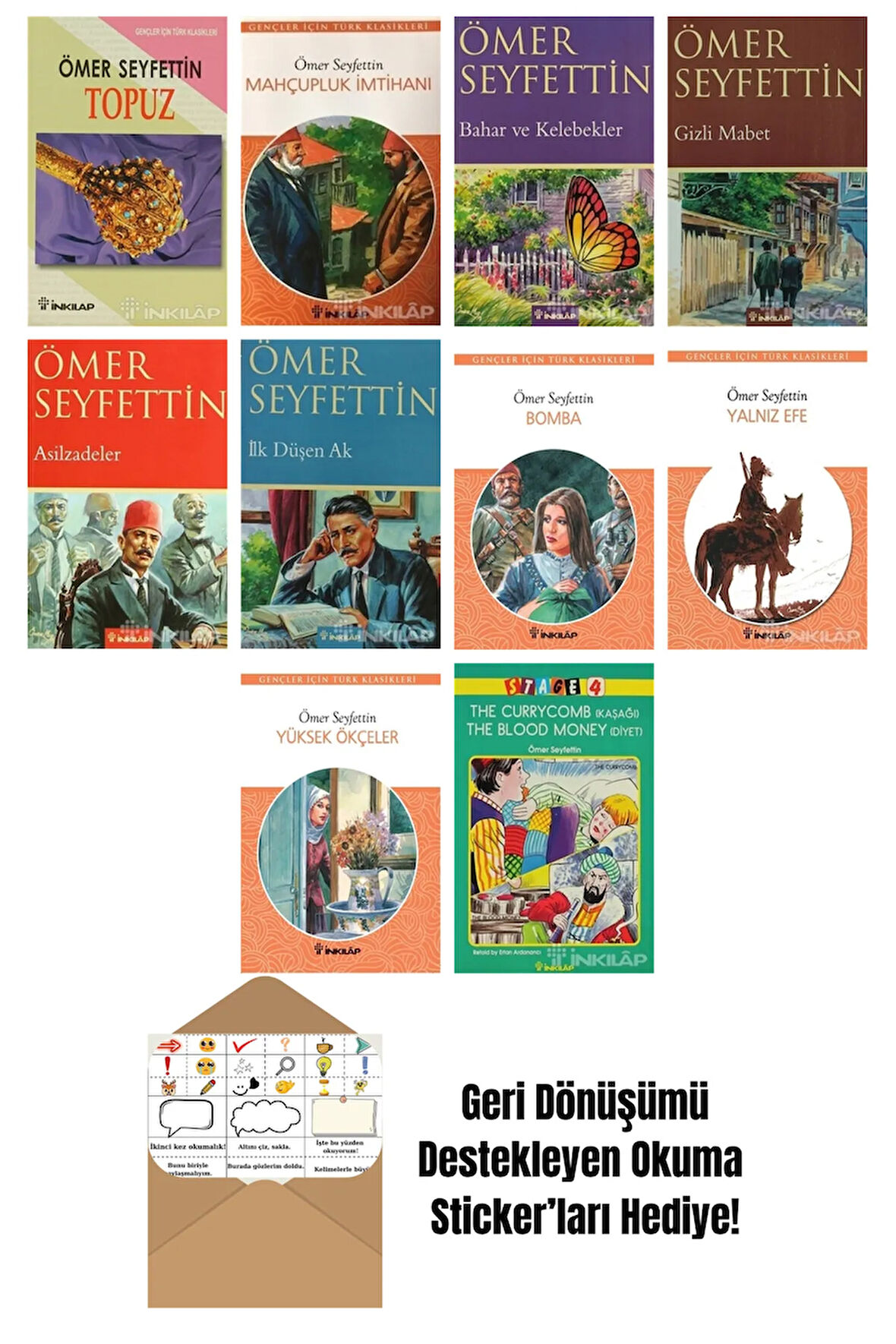 Ömer Seyfettin 10 Kitap Seti + Okuma Sticker'ları