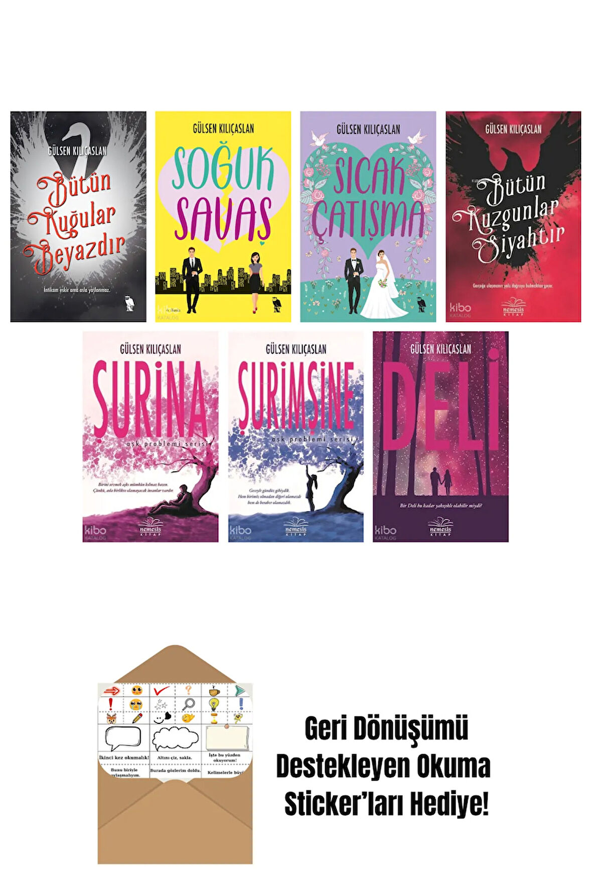 Gülsen Kılıçaslan 7 Kitap Seti + Okuma Sticker'ları