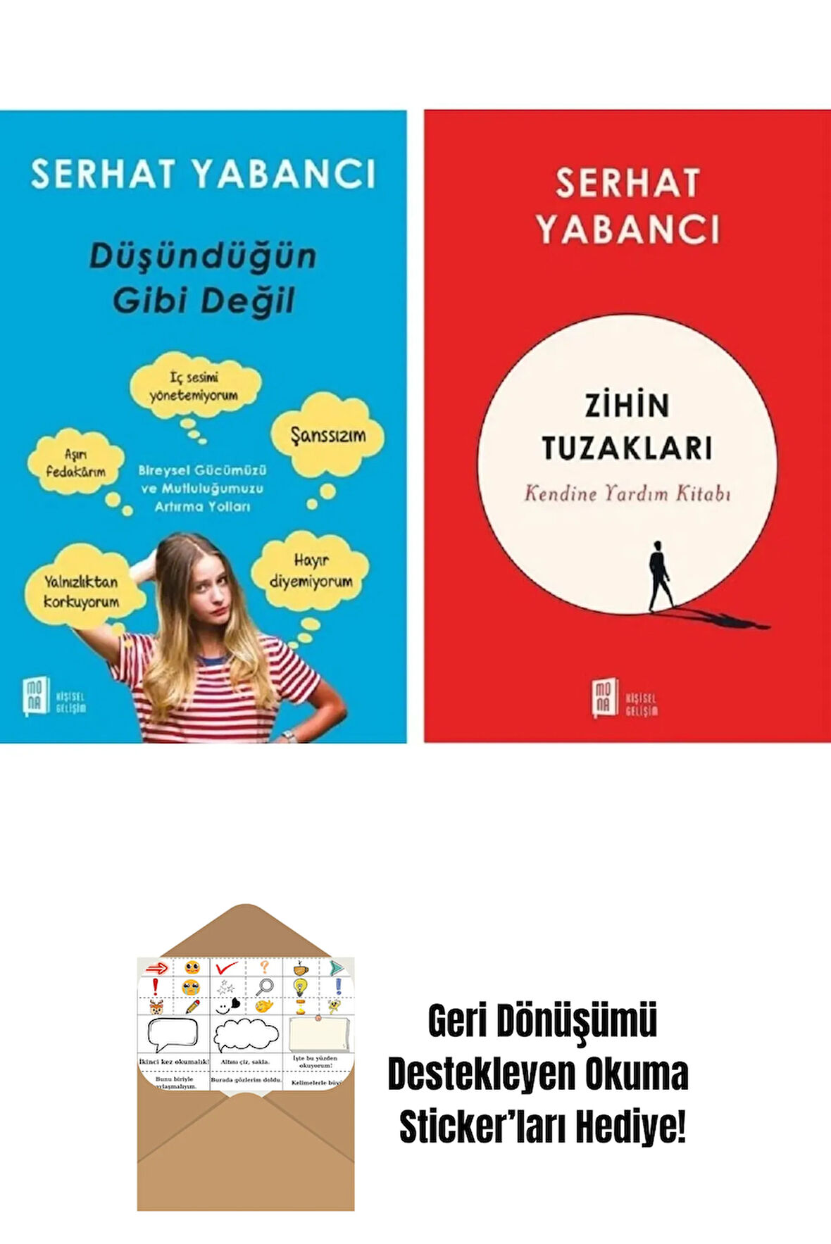 Zihin Tuzakları - Kendine Yardım Kitabı + Düşündüğün Gibi Değil + Okuma Sticker'ları