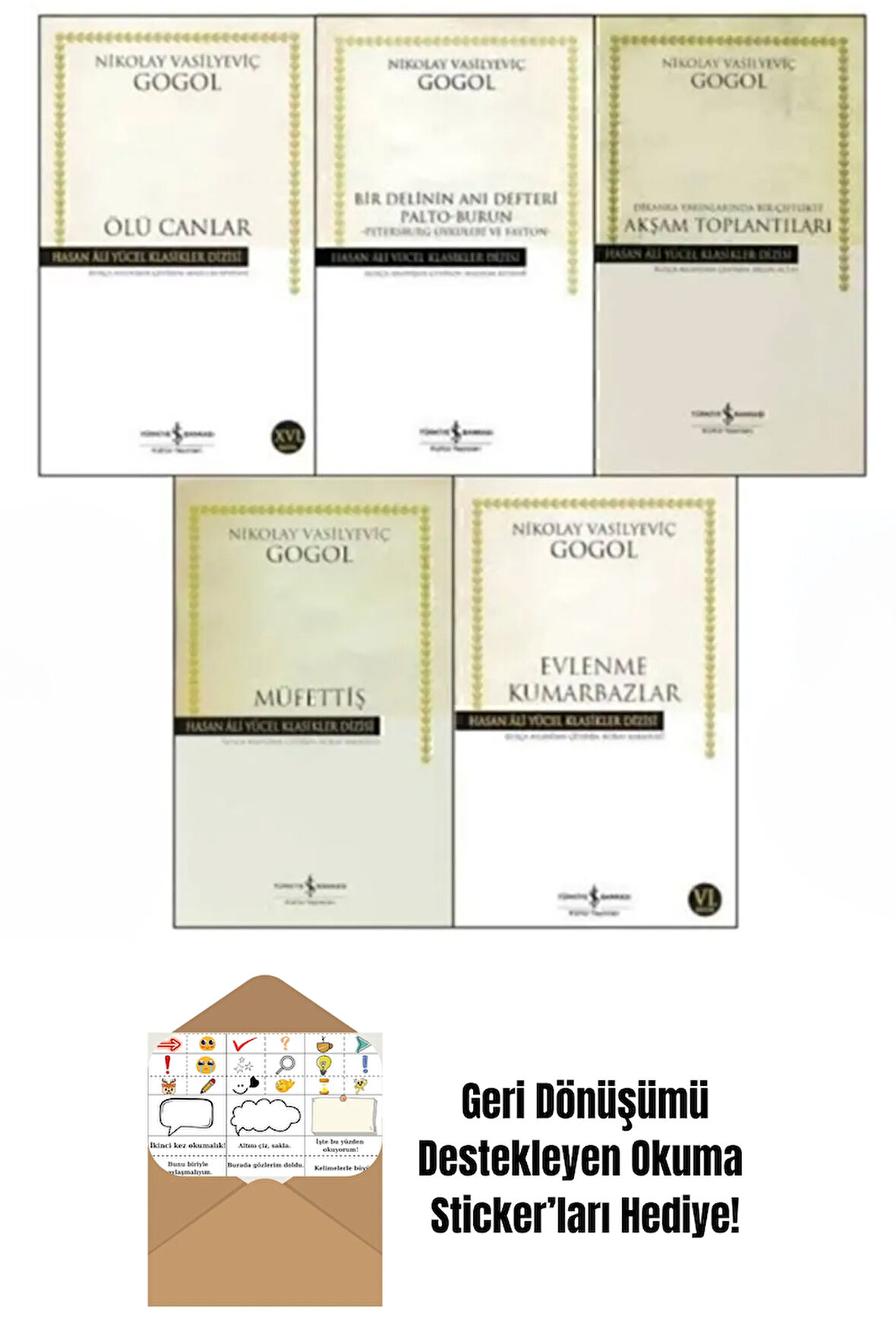 Nikolay Vasilyeviç Gogol 5 Kitap Set + Okuma Sticker'ları