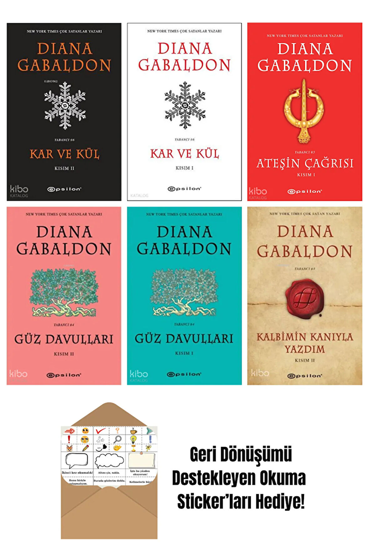 Diana Gabaldon 6 Kitap Seti + Okuma Sticker'ları
