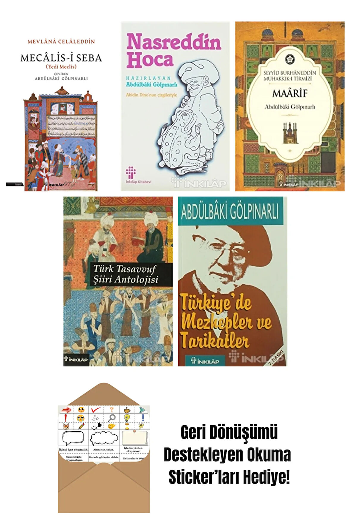 Abdülbaki Gölpınarlı 5 Kitap Seti + Okuma Sticker'ları