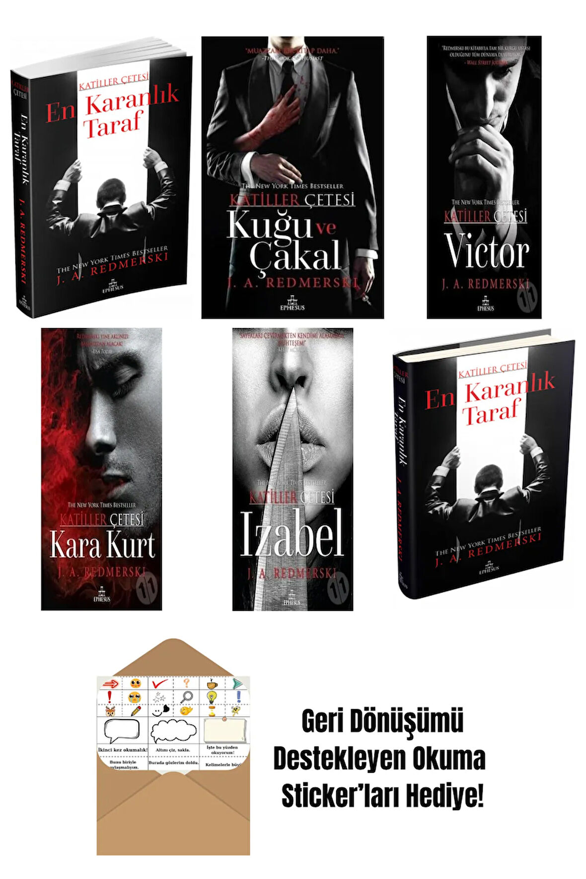 J. A. Redmerski 6 Kitap Seti + Okuma Sticker'ları