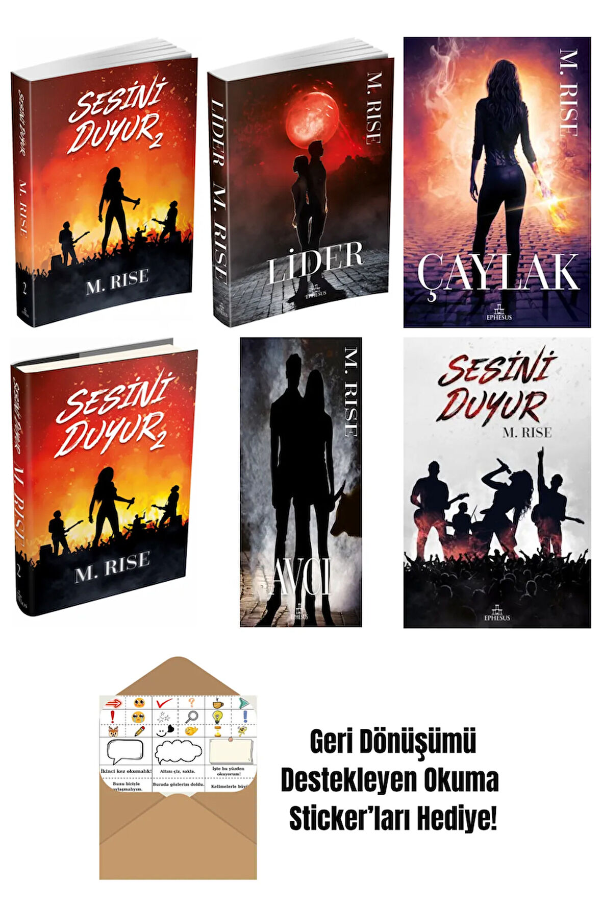 M. Rise 6 Kitap Seti + Okuma Sticker'ları