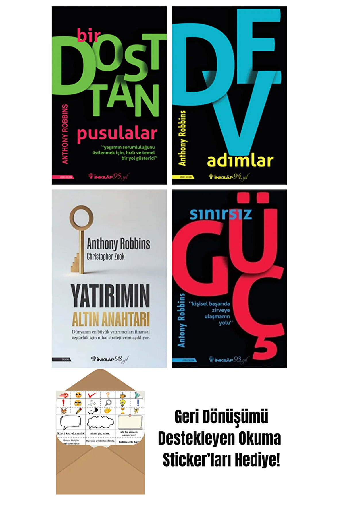 Anthony Robbins 4 Kitap Seti + Okuma Sticker'ları