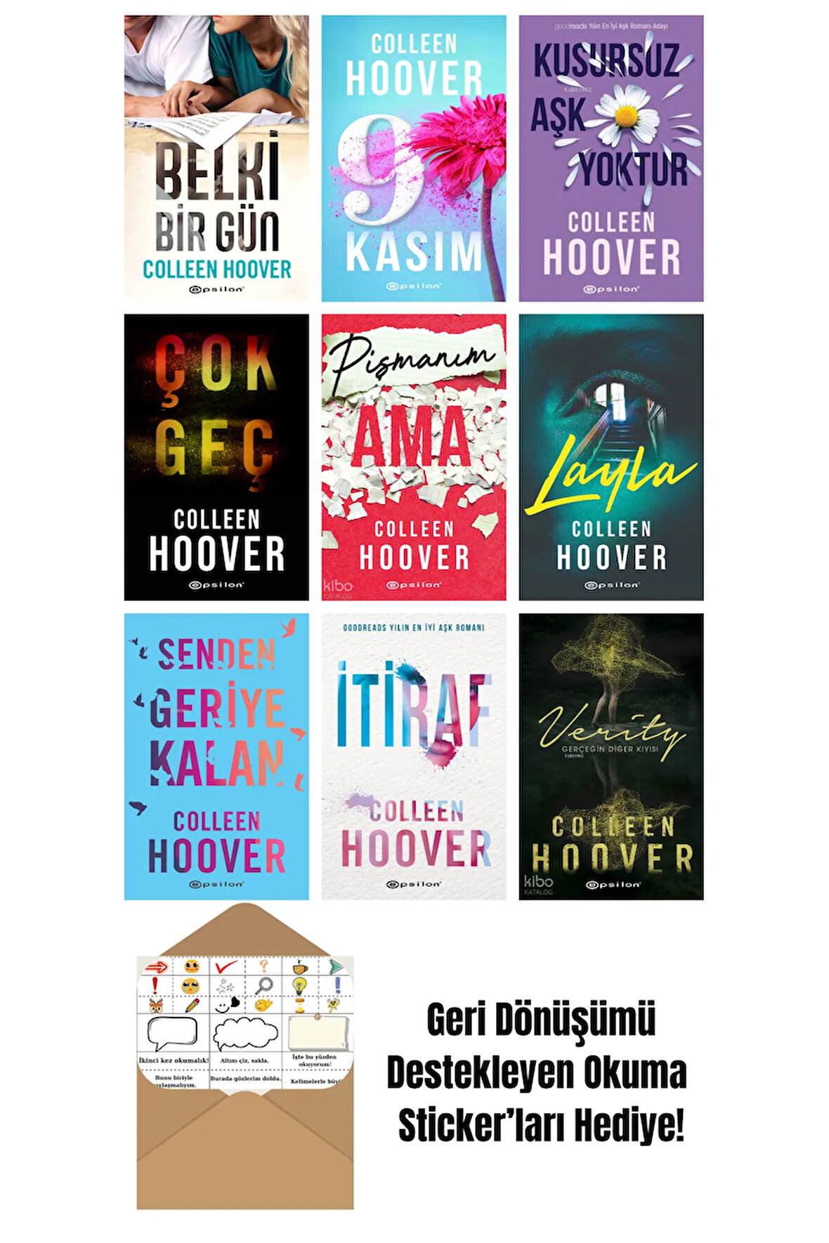 Colleen Hoover 9 Kitap Seti + Okuma Sticker'ları