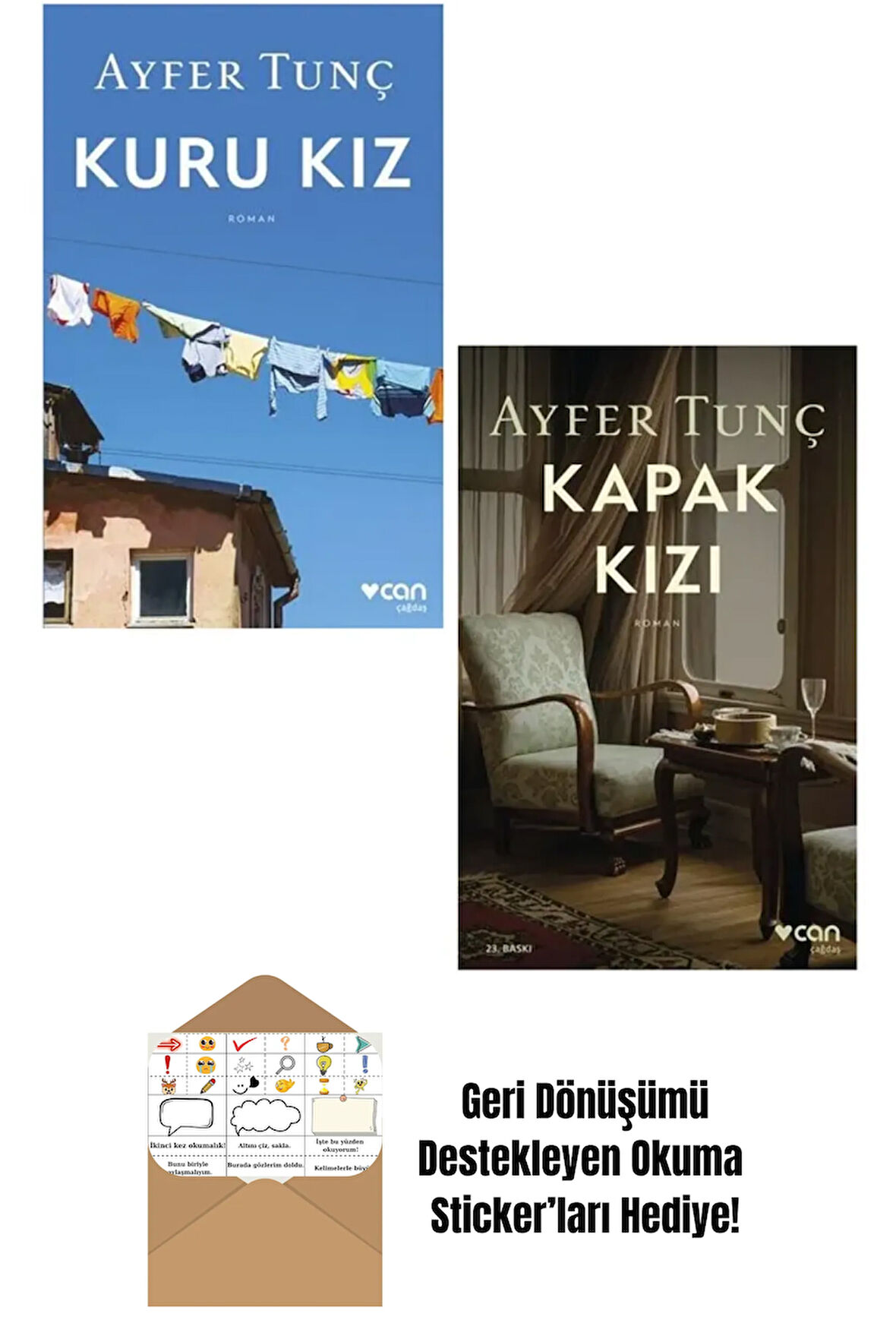 Ayfer Tunç 2 Kitap Set - Kuru Kız - Kapak Kızı + Okuma Sticker'ları