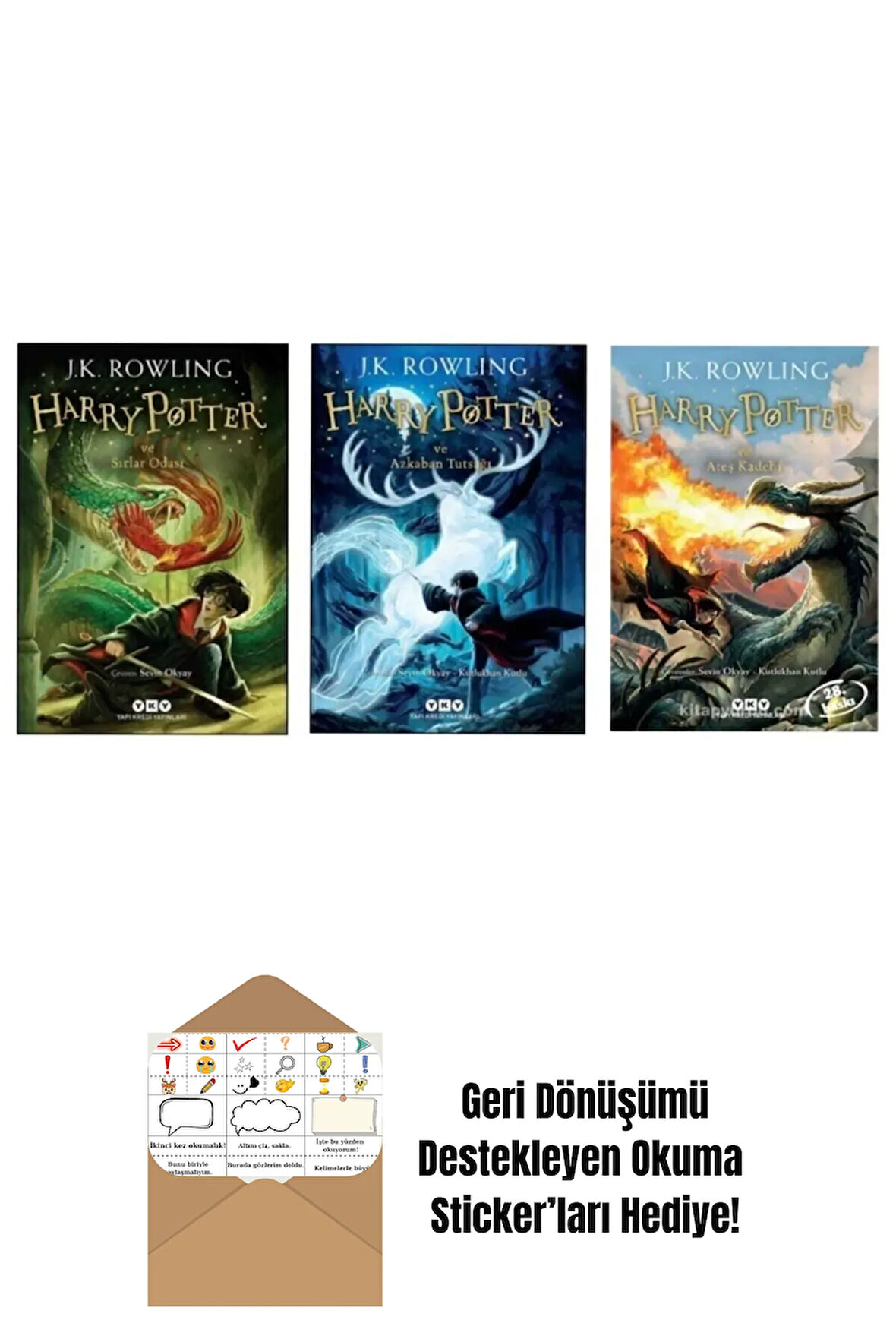 Harry Potter Set 2 3 4 + Okuma Sticker'ları