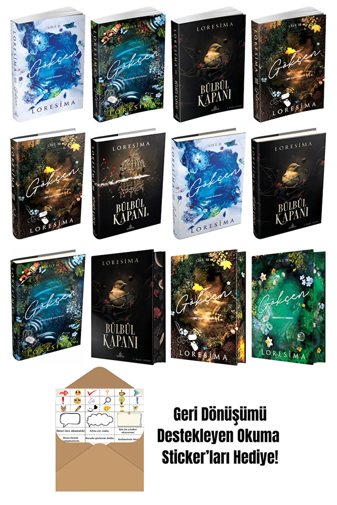 Loresima 12 Kitap Seti + Okuma Sticker'ları