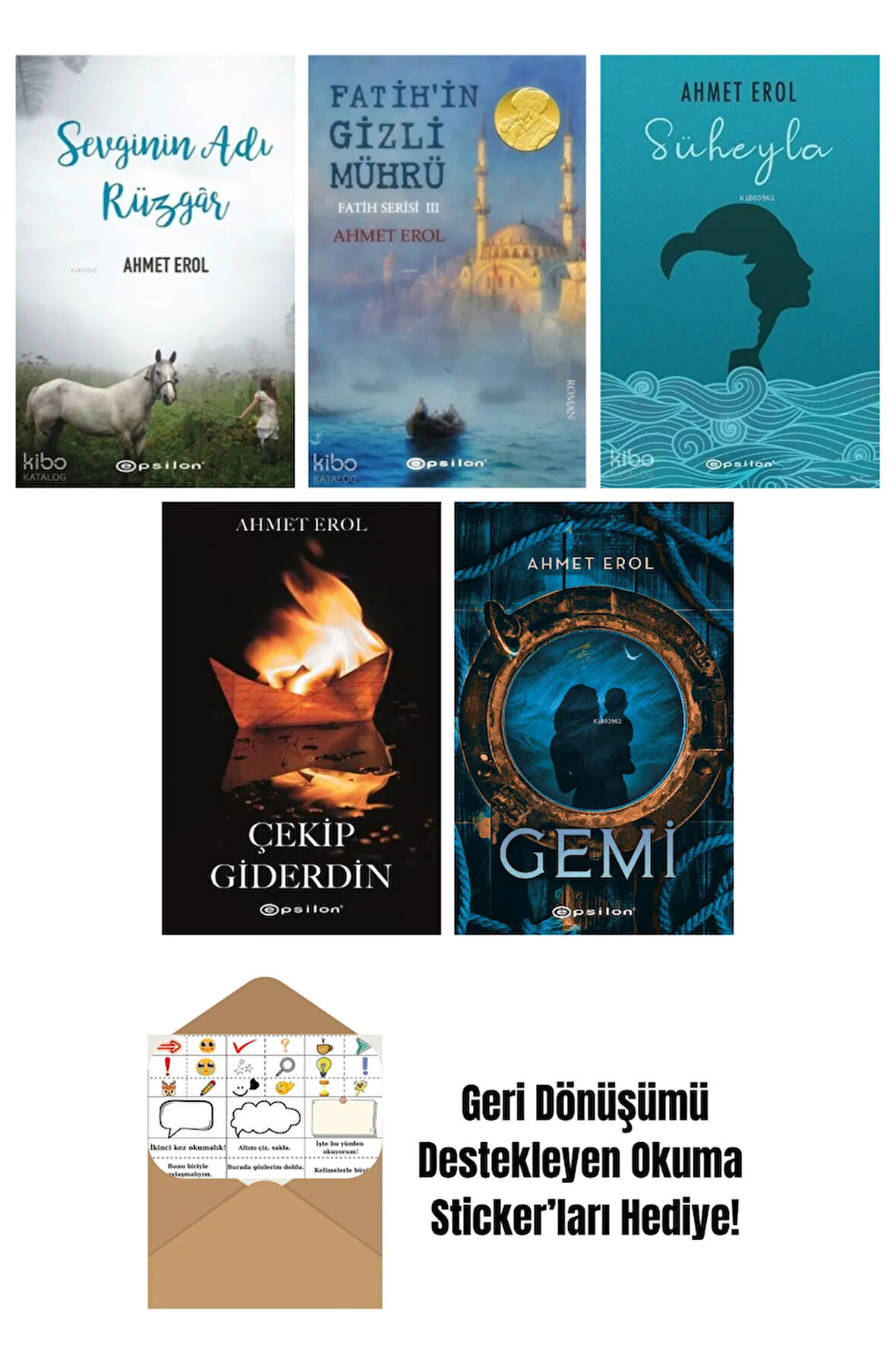 Ahmet Erol 5 Kitap Seti + Okuma Sticker'ları