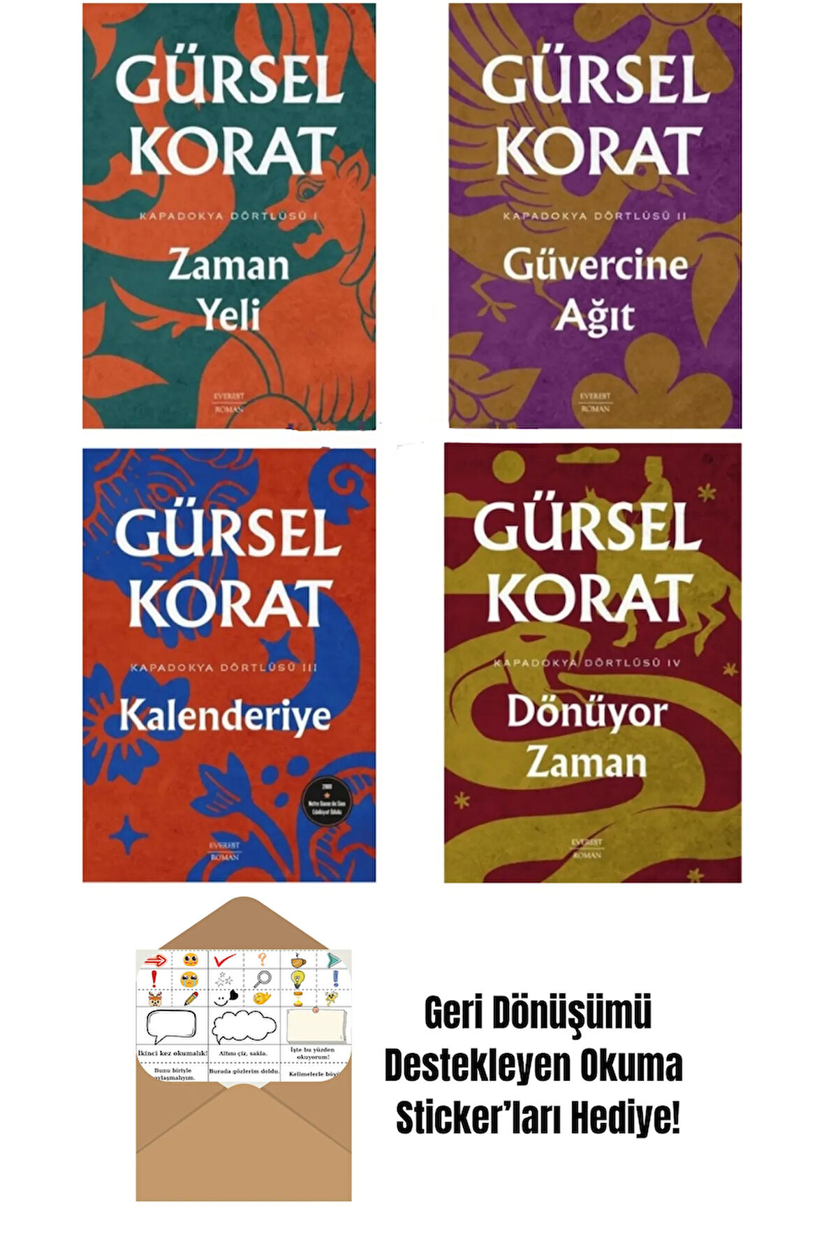 Kapadokya Dörtlüsü 4 Kitap Set + Okuma Sticker'ları