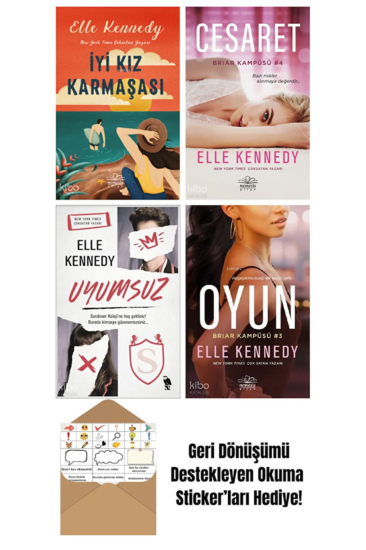 Elle Kennedy 4 Kitap Seti + Okuma Sticker'ları