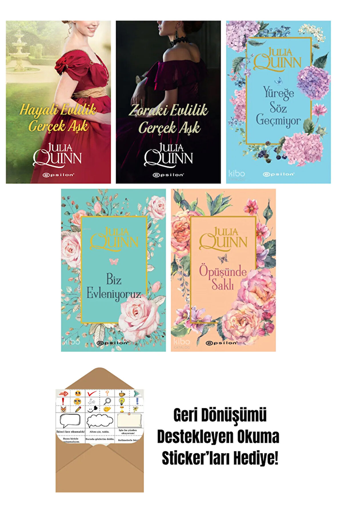 Julia Quinn 5 Kitap Seti + Okuma Sticker'ları