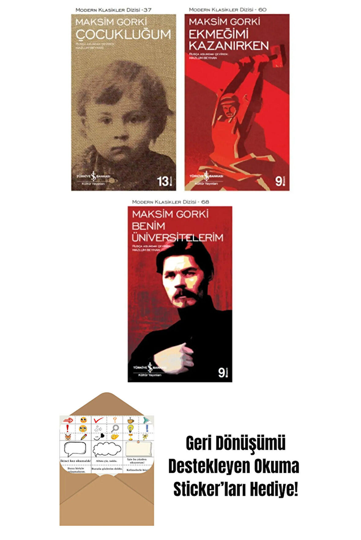 Maksim Gorki Otobiyografi Üçlemesi Seti + Okuma Sticker'ları