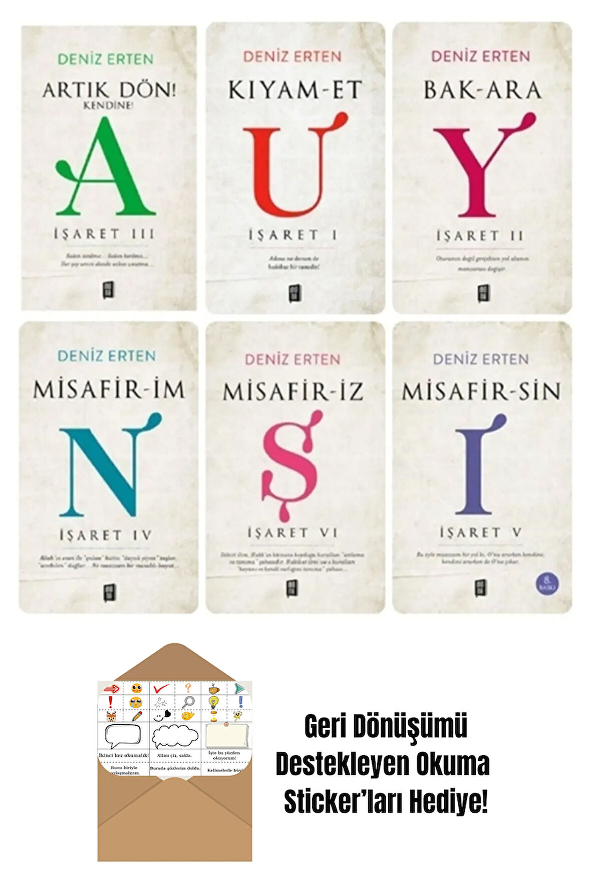 Deniz Erten Tam Set 6'lı Kitap Uyanış Seti + Okuma Sticker'ları