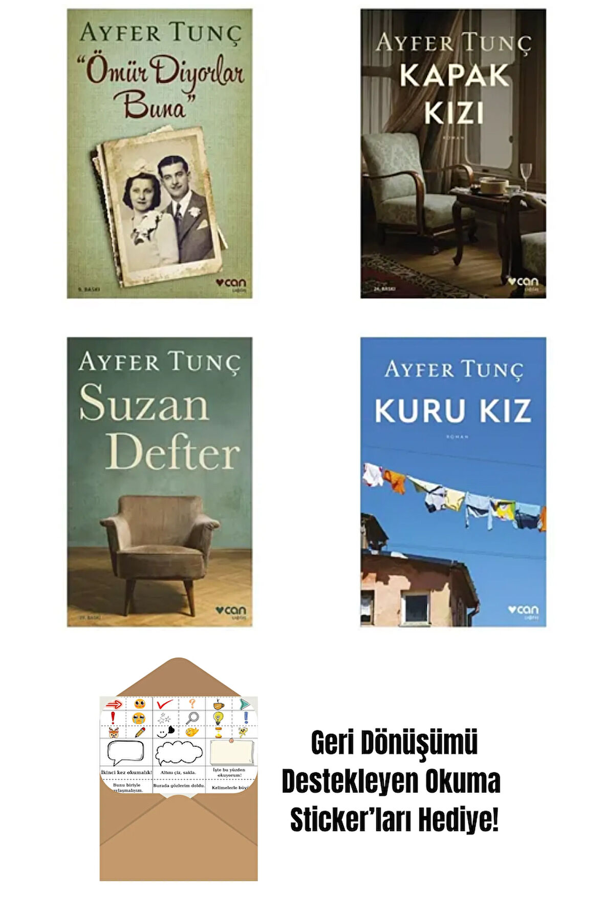 Ayfer Tunç  4 Kitap Set + Okuma Sticker'ları