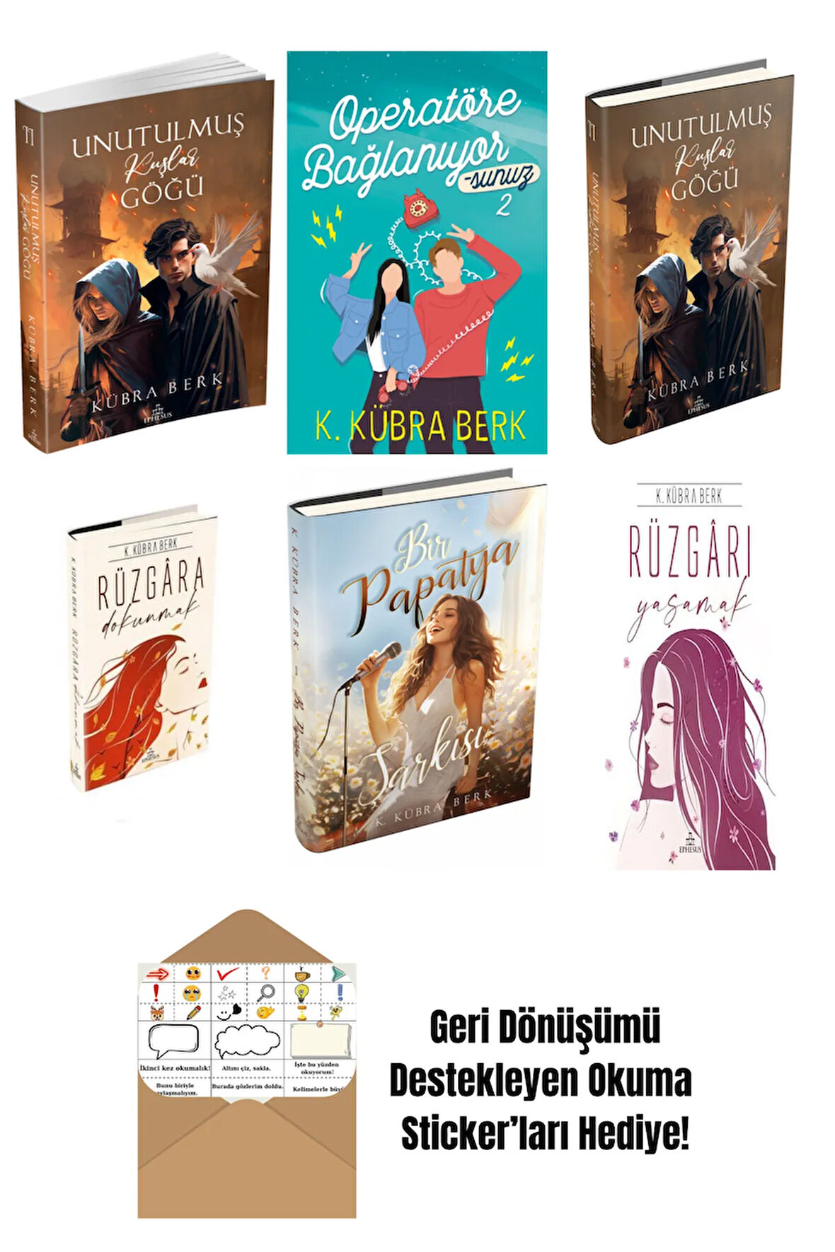 K. Kübra Berk 6 Kitap Seti + Okuma Sticker'ları