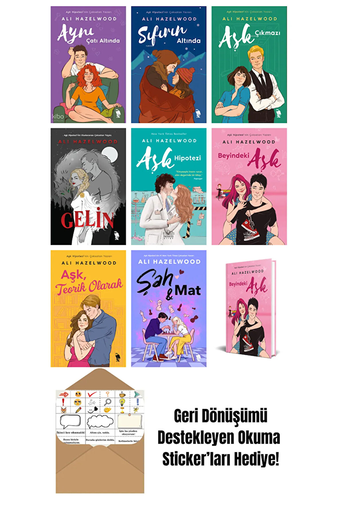 Ali Hazelwood 9 Kitap Seti + Okuma Sticker'ları