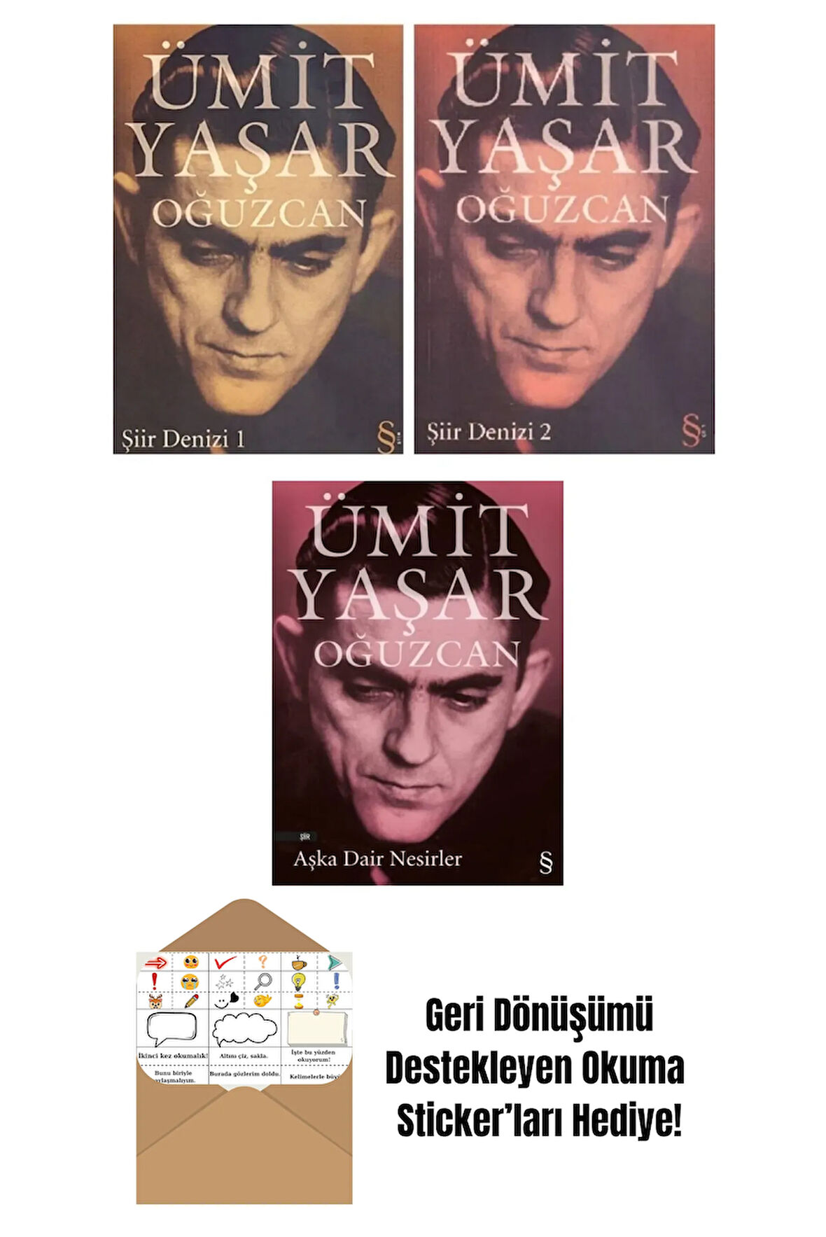 Şiir Denizi 1-2 / Aşka Dair Nesirler - 3 Kitap Takım + Okuma Sticker'ları