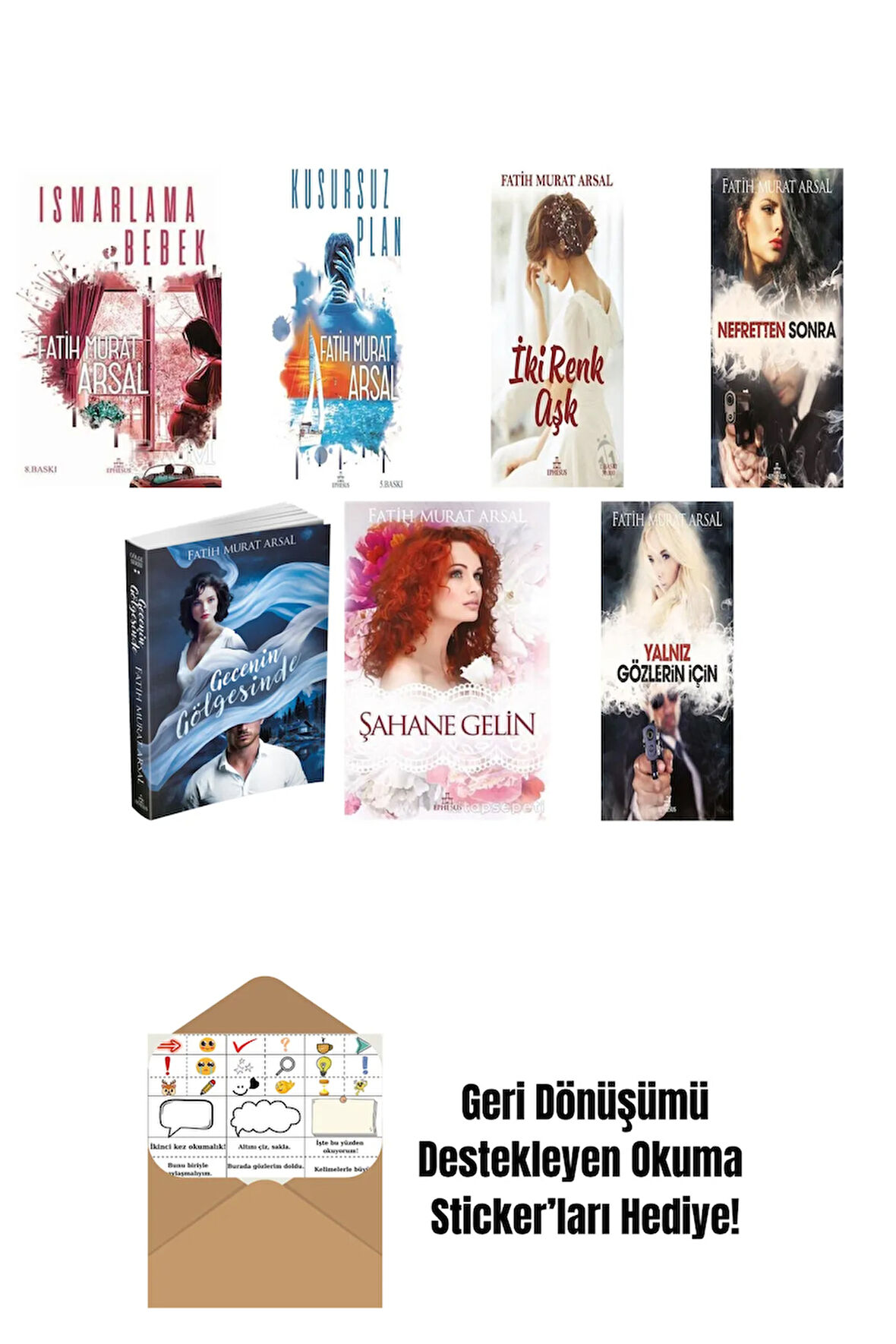 Fatih Murat Arsal 7 Kitap Seti + Okuma Sticker'ları
