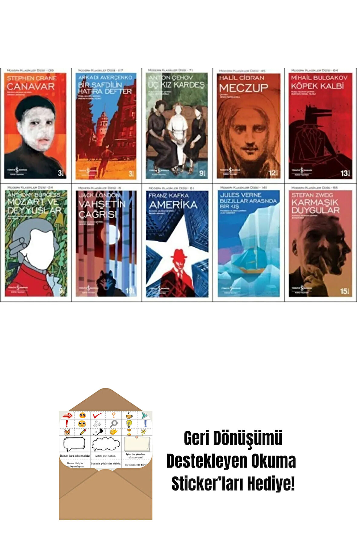 İş Bankası Modern Klasikler Dizisi 10 Kitap Set + Okuma Sticker'ları