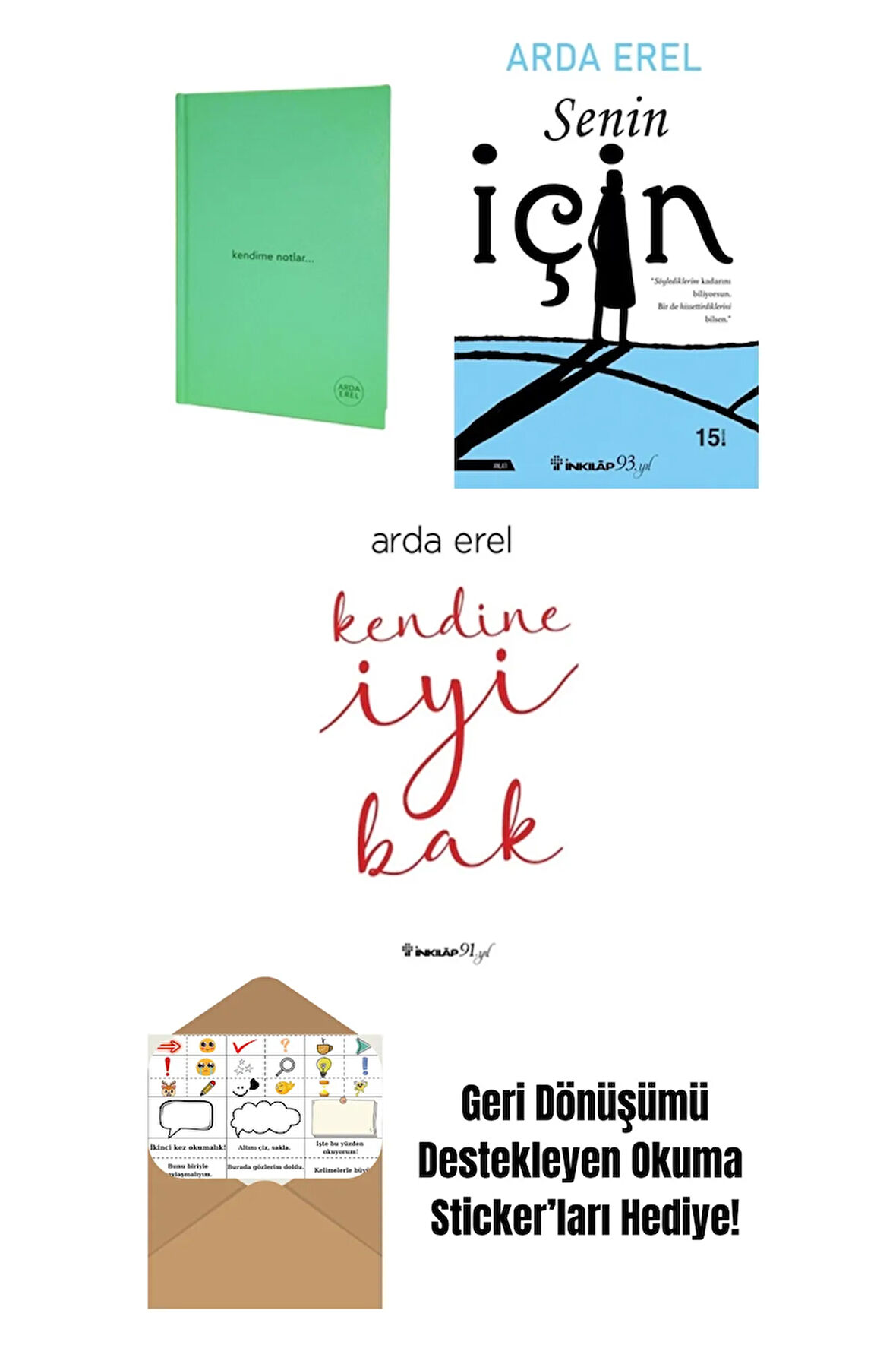 Arda Erel 3 Kitap Seti + Okuma Sticker'ları